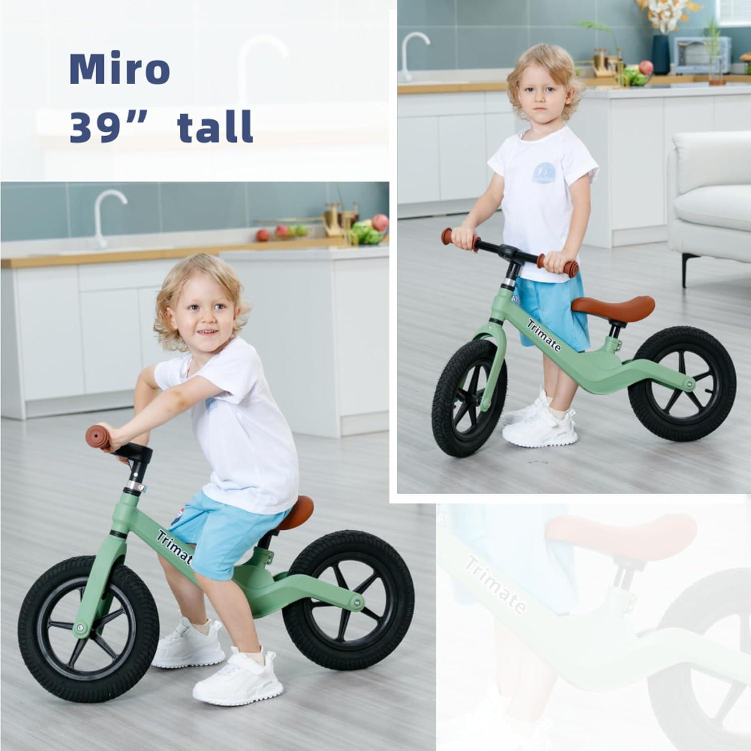 Bicicleta de Equilibrio Trimate Verde 12" para Niños 3-5 Años