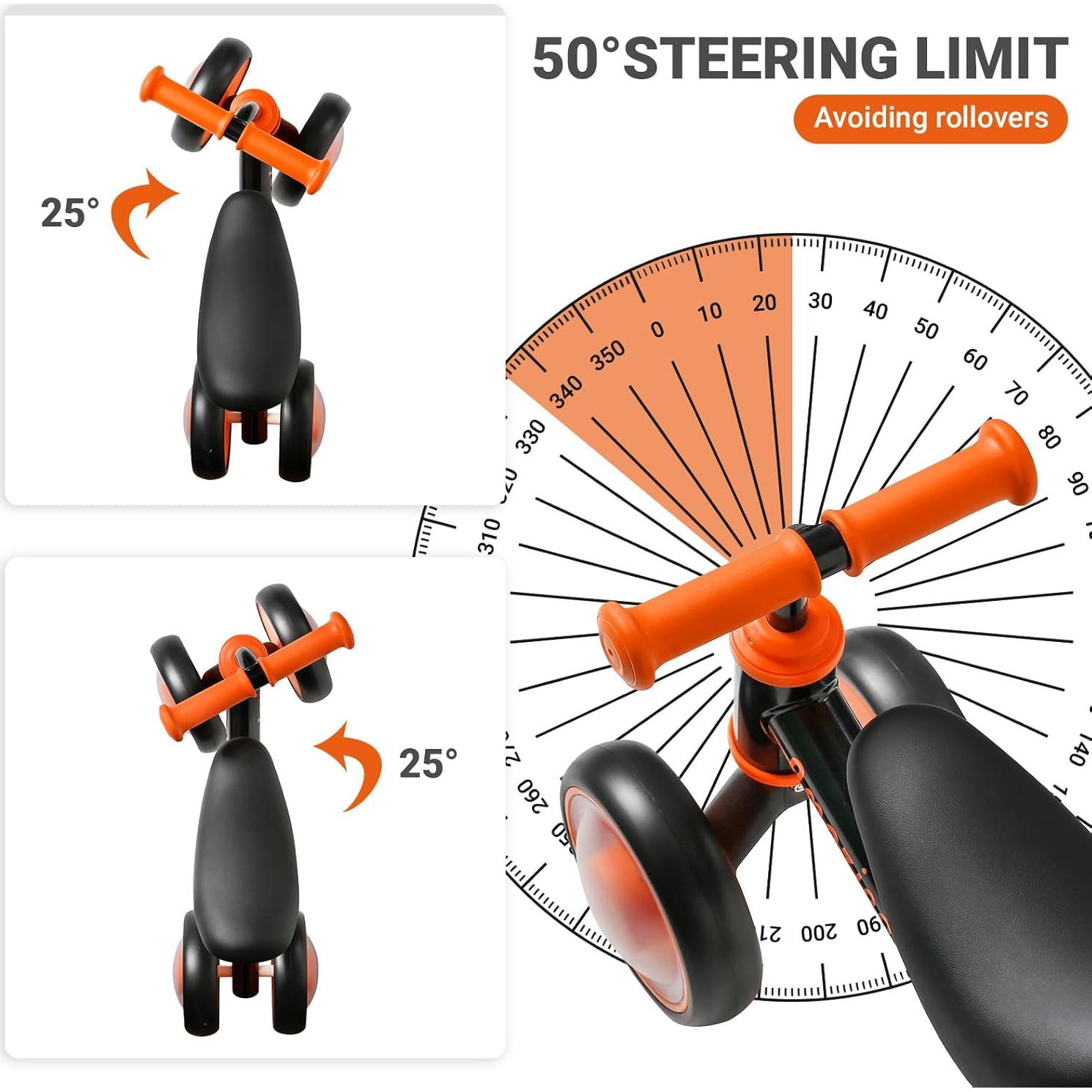 Bicicleta de Equilibrio AmazingJoy para Niños 1-3 Años con Luz