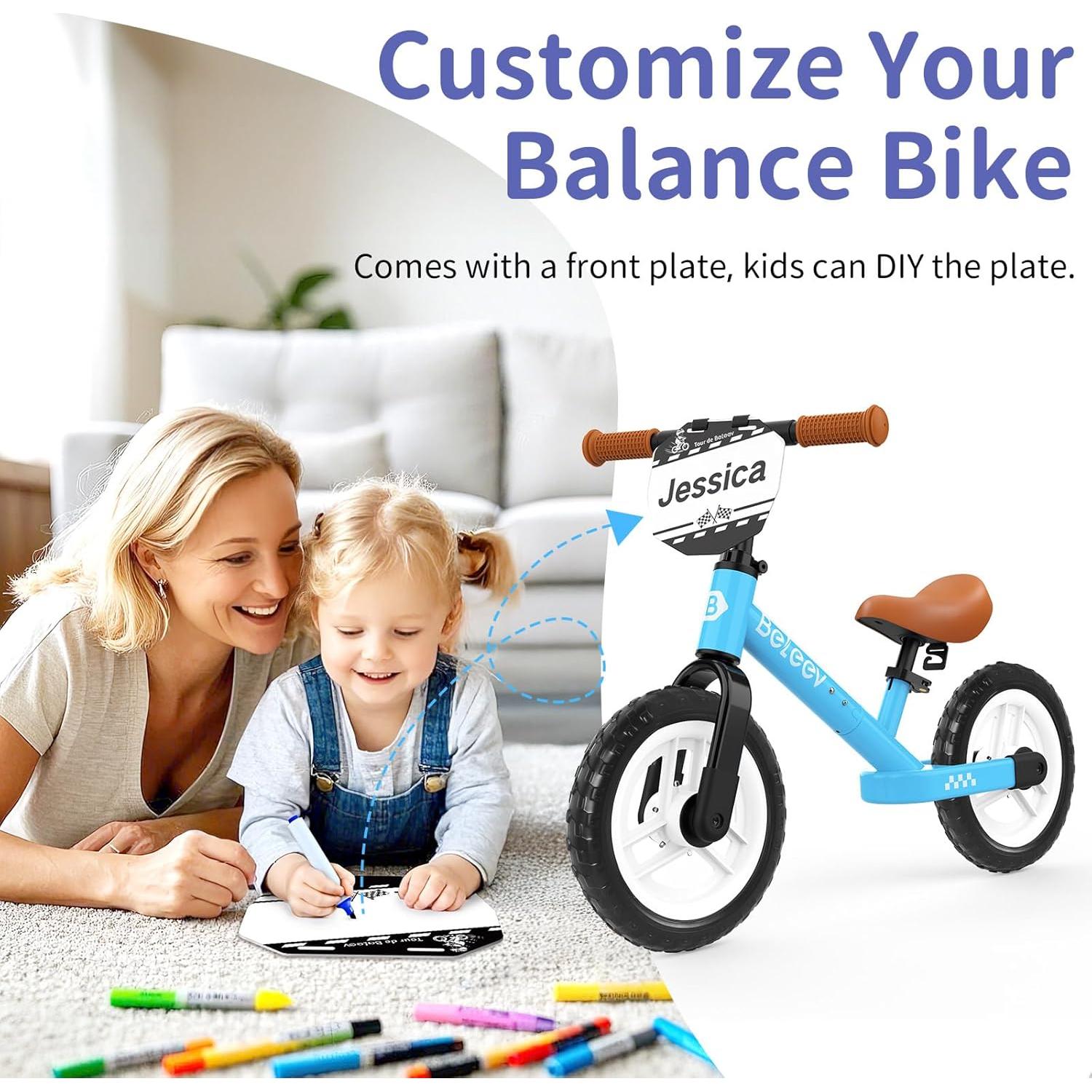 Bicicleta de Equilibrio BELEEV C3 para Niños 2-6 Años 12"