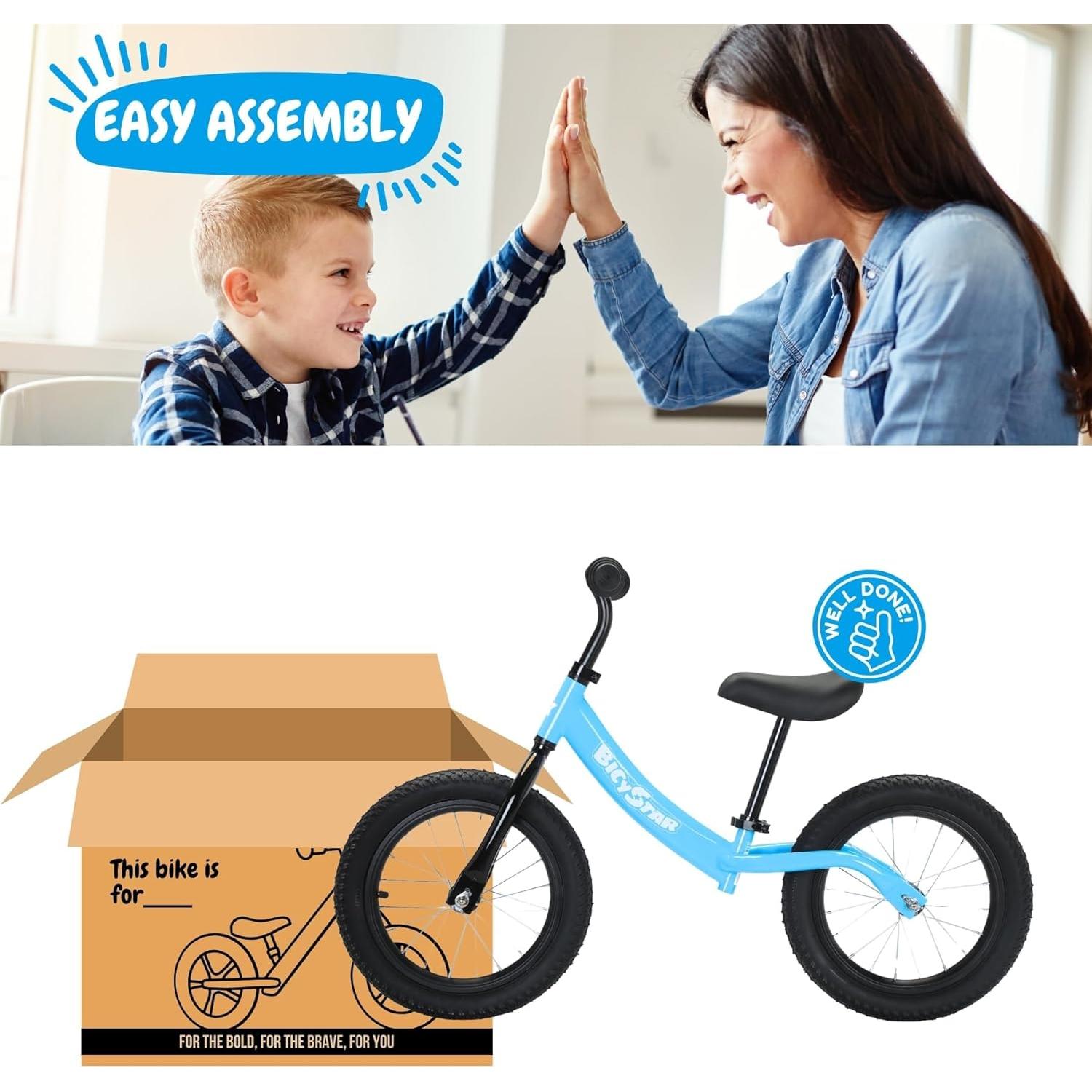 Bicicleta de Equilibrio Bicystar 14" Azul para Niños 3-6 Años
