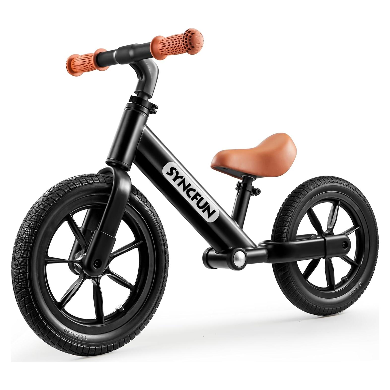 Bicicleta de Equilibrio SYNCFUN 12" para Niños 2-5 Años Negra