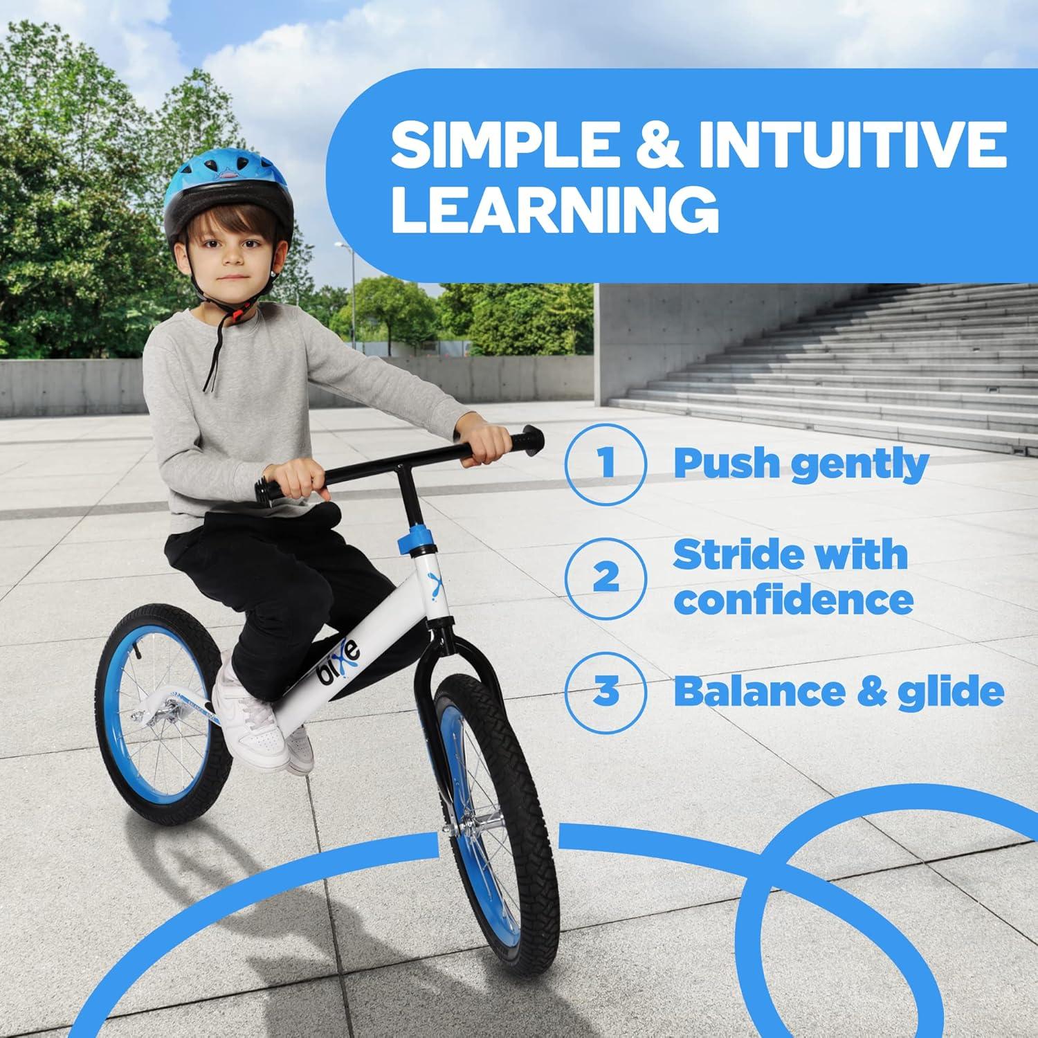 Bicicleta de Equilibrio Bixe 16" para Niños 4-9 Años Azul