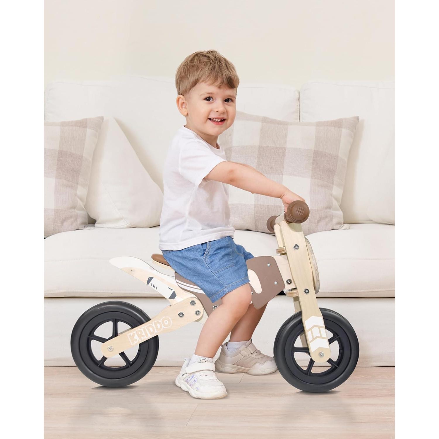 Bicicleta de Equilibrio KRIDDO para Niños 2-4 Años Madera