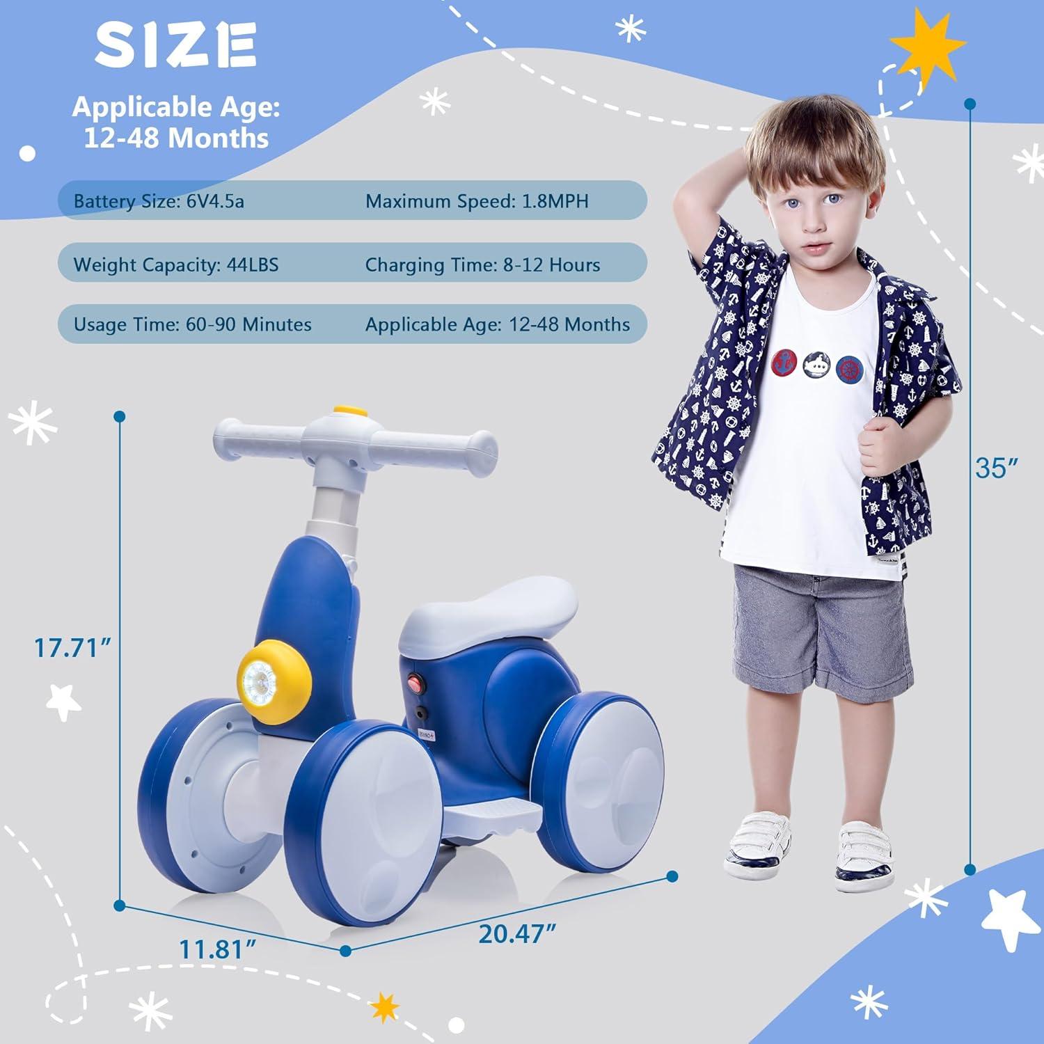 Bicicleta de Equilibrio Eléctrica JoyRydz para Bebés 1-4 Años