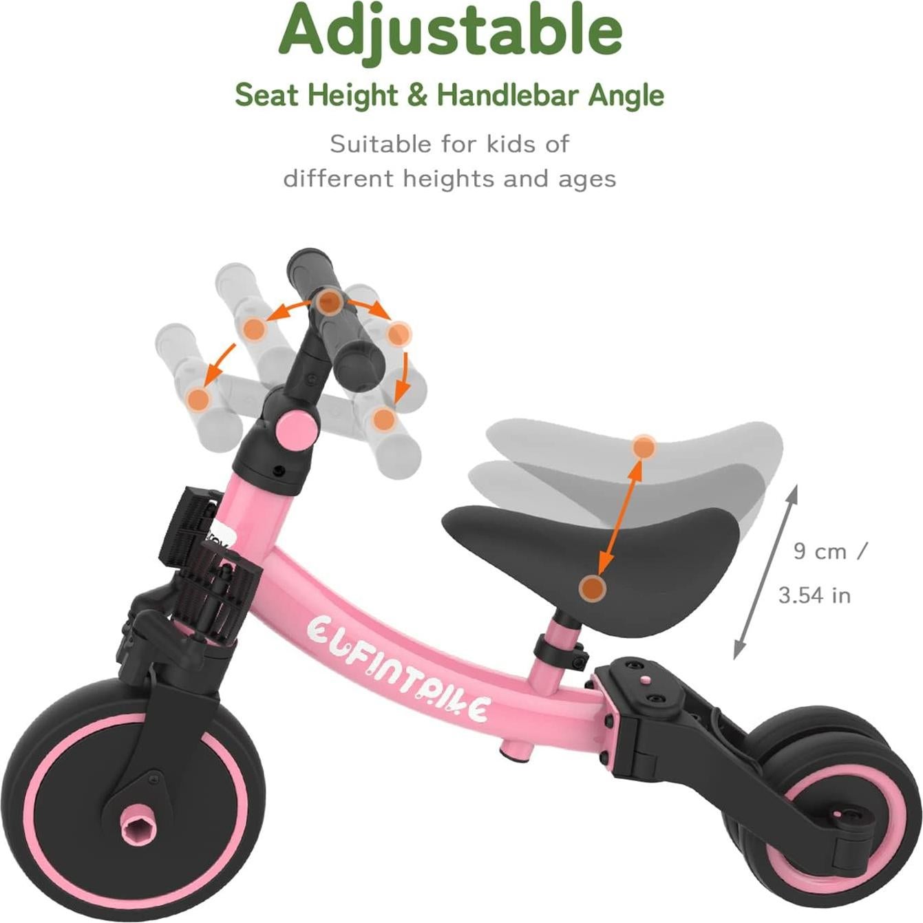 Bicicleta 5 en 1 besrey BR-C727 para niños 1-4 años Rosa