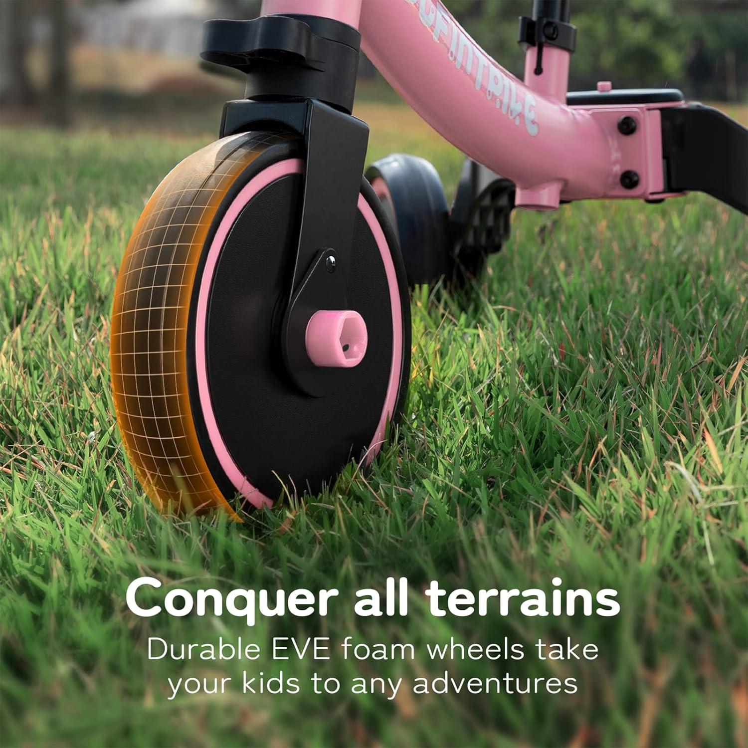 Bicicleta 5 en 1 besrey BR-C727 para niños 1-4 años Rosa