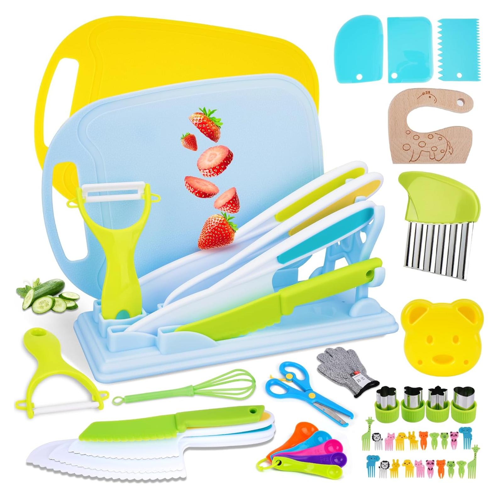 Set de Cocina Montessori FCSONU 24 Pcs para Niños con Cuchillos