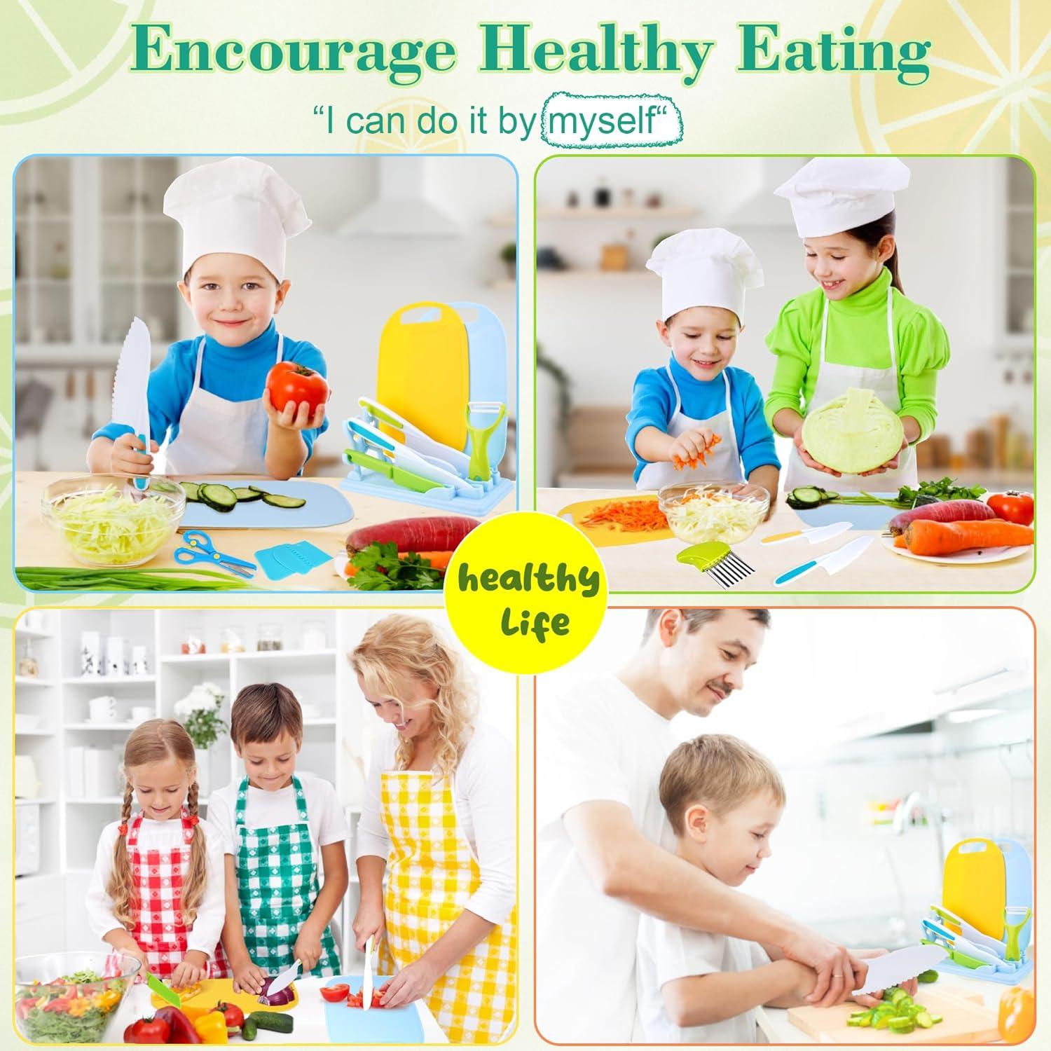 Set de Cocina Montessori FCSONU 24 Pcs para Niños con Cuchillos