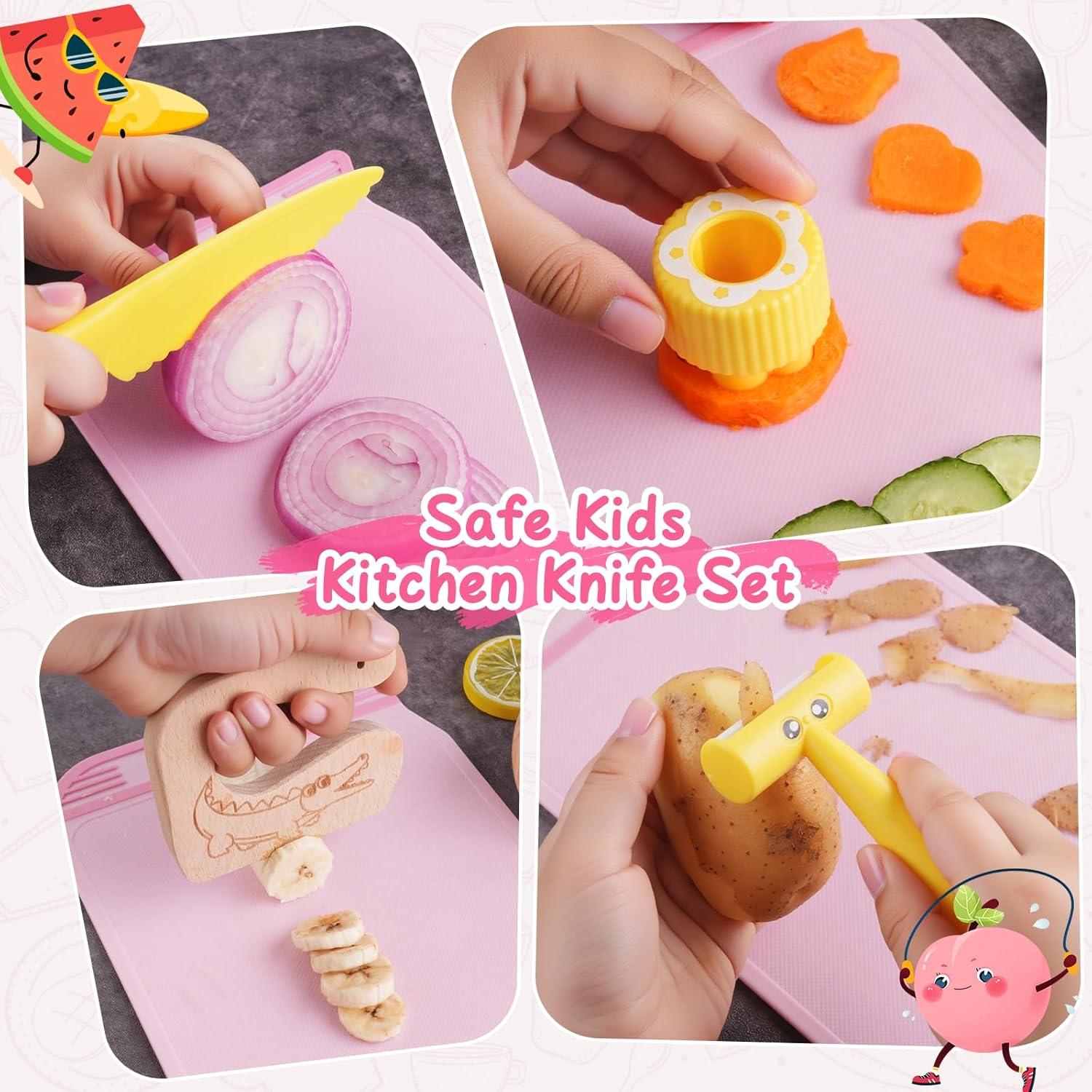 Juego de cuchillos de cocina Montessori Hilsoeet para niños
