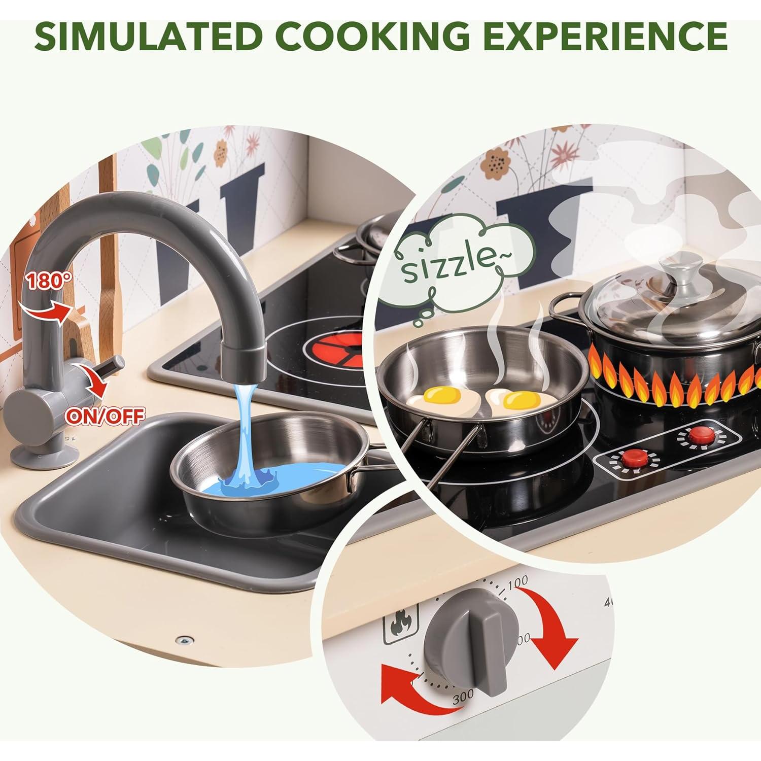 Cocina de Juguete ROBUD Verde con Luces y Sonidos 59.4x29.2cm