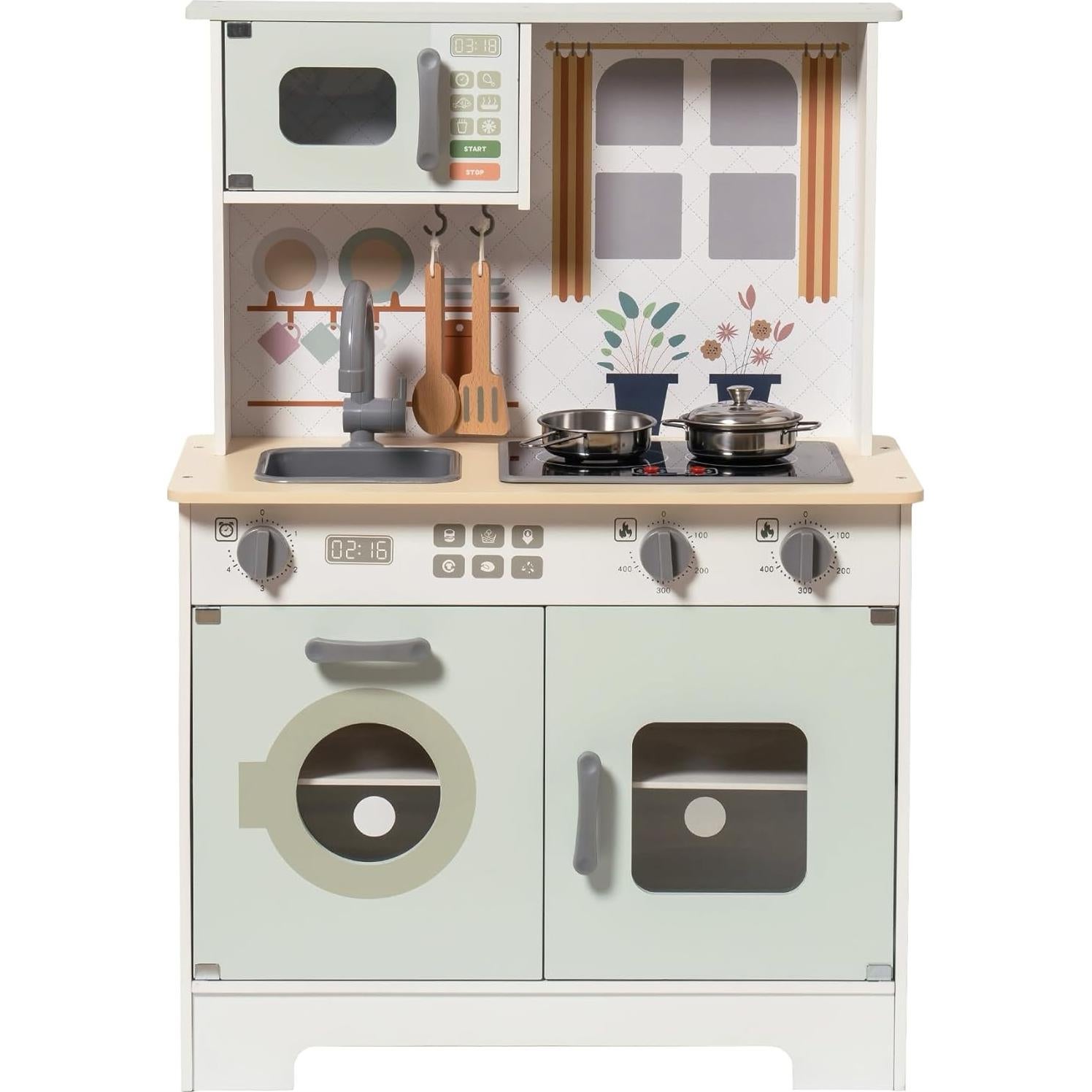 Cocina de Juguete ROBUD Verde con Luces y Sonidos 59.4x29.2cm