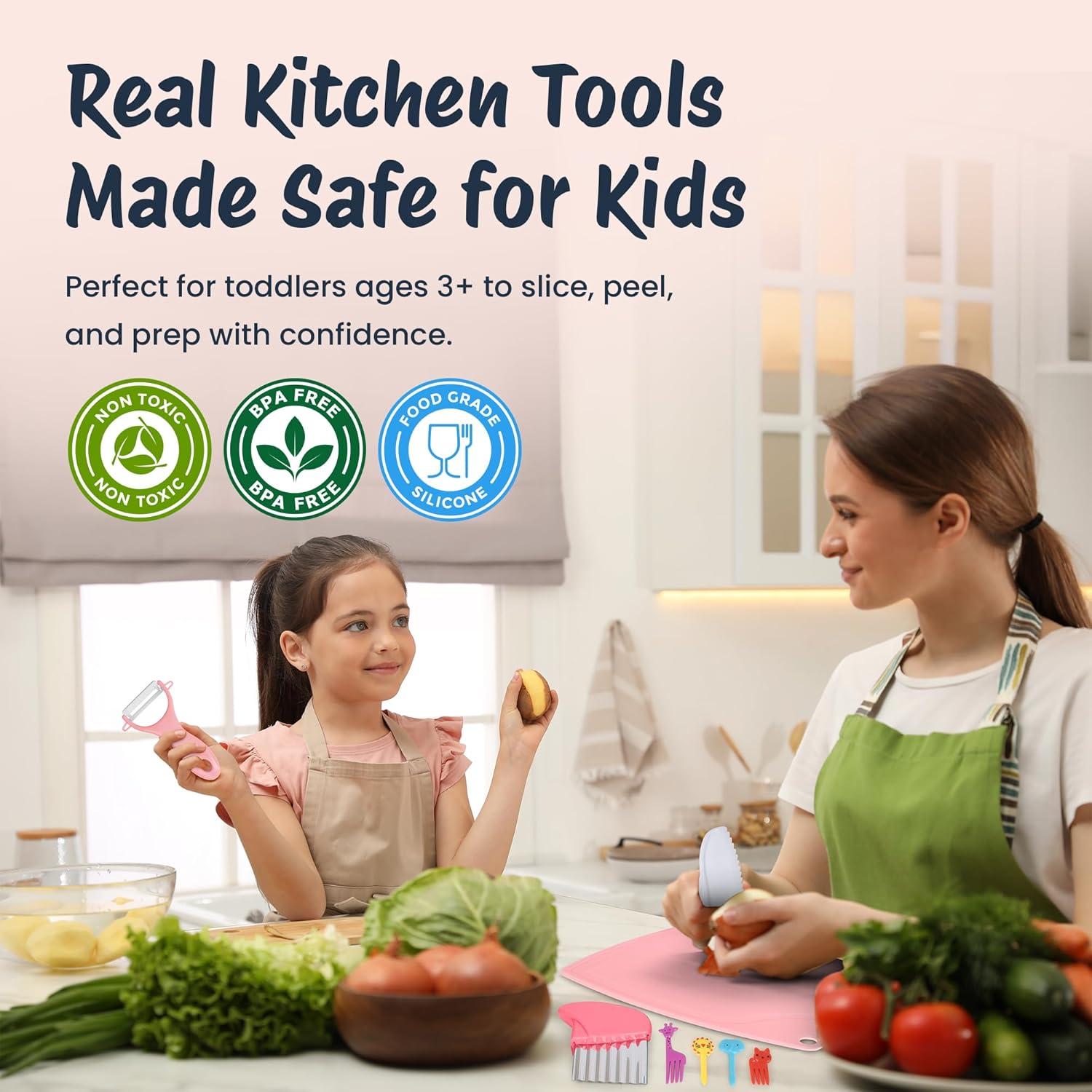 Set de Cocina para Niños Perlli 44 Piezas Rosa Seguro