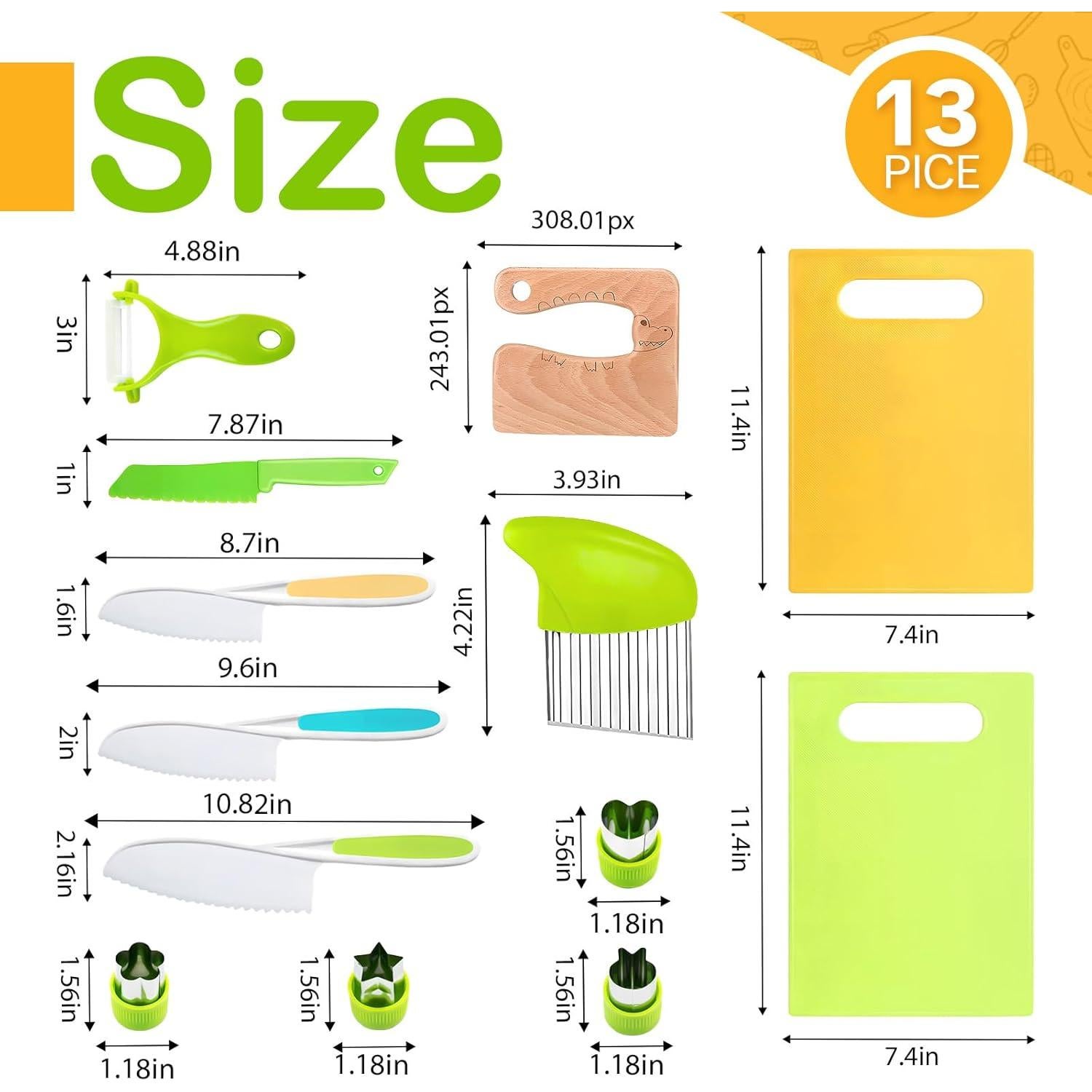 Juego de cuchillos Montessori para niños - 13 piezas YONSEN