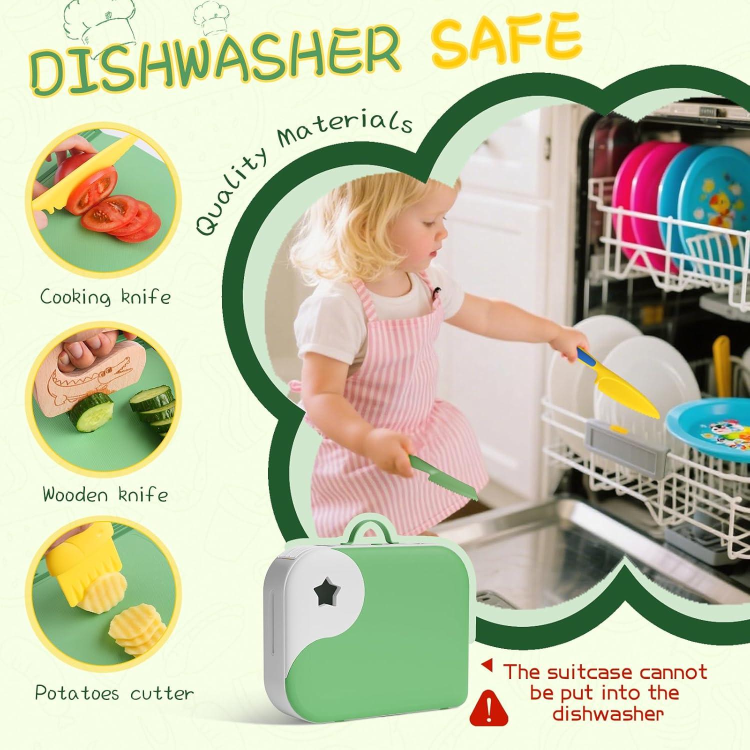 Set de Cuchillos Montessori para Niños - Verde, 14 Piezas