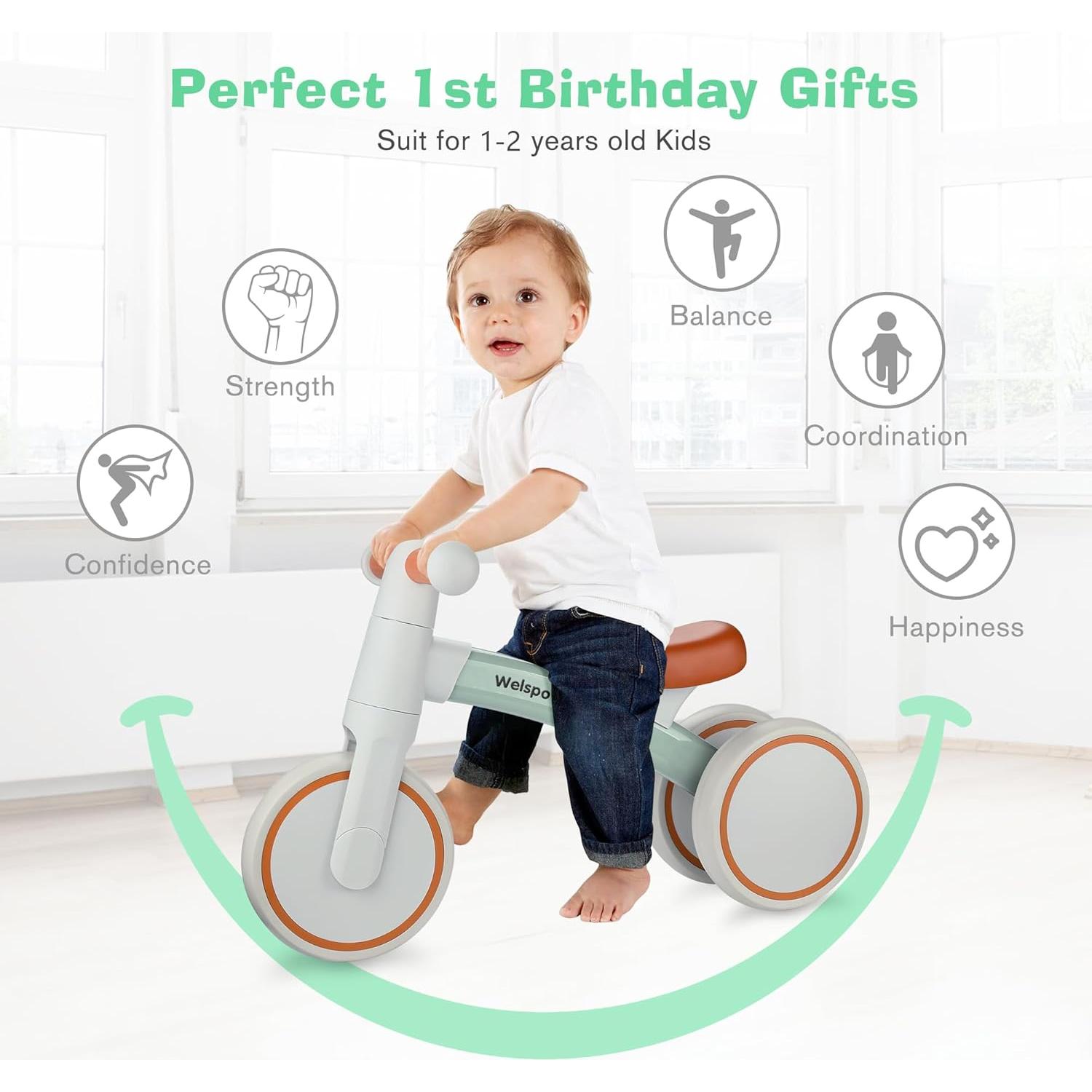 Bicicleta de Equilibrio Welspo para Bebés 12-24 Meses Naranja