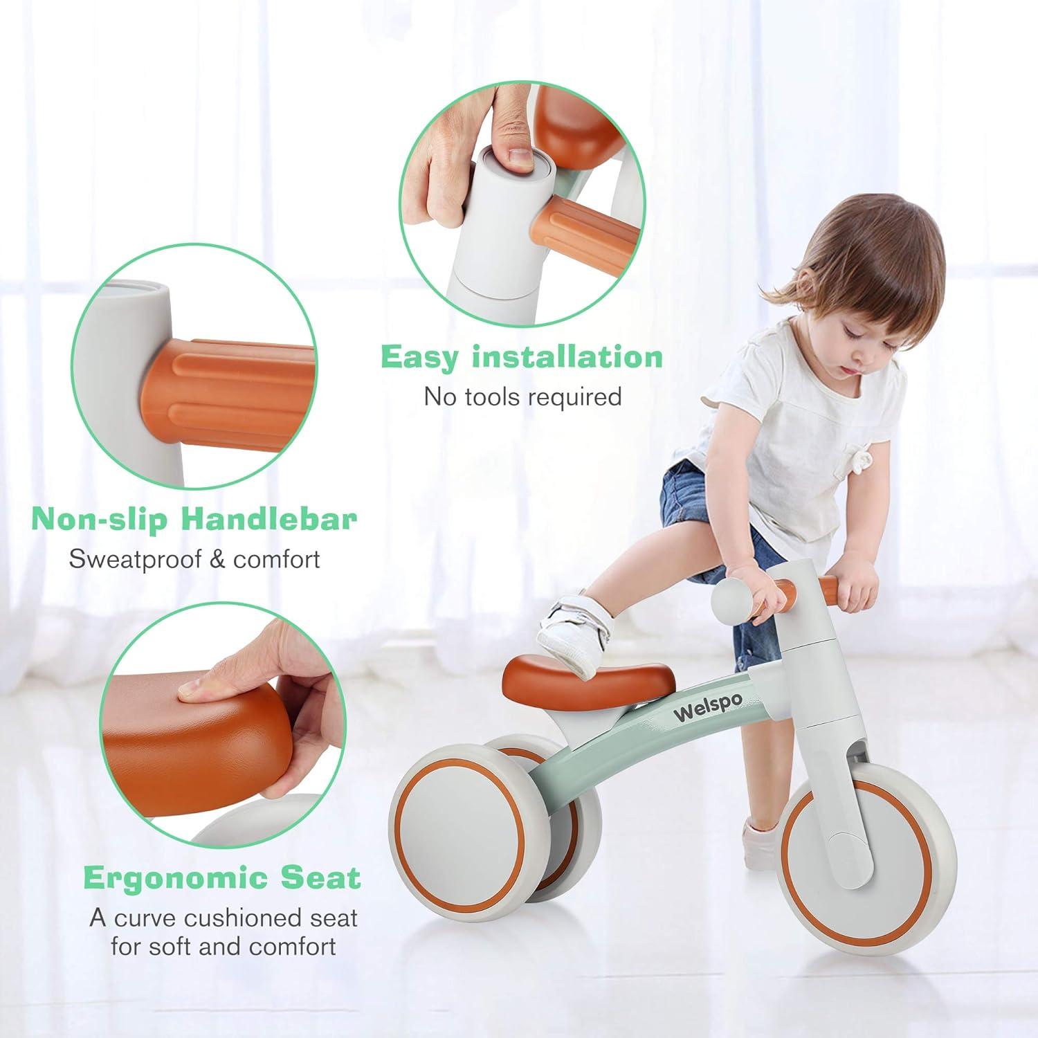Bicicleta de Equilibrio Welspo para Bebés 12-24 Meses Naranja