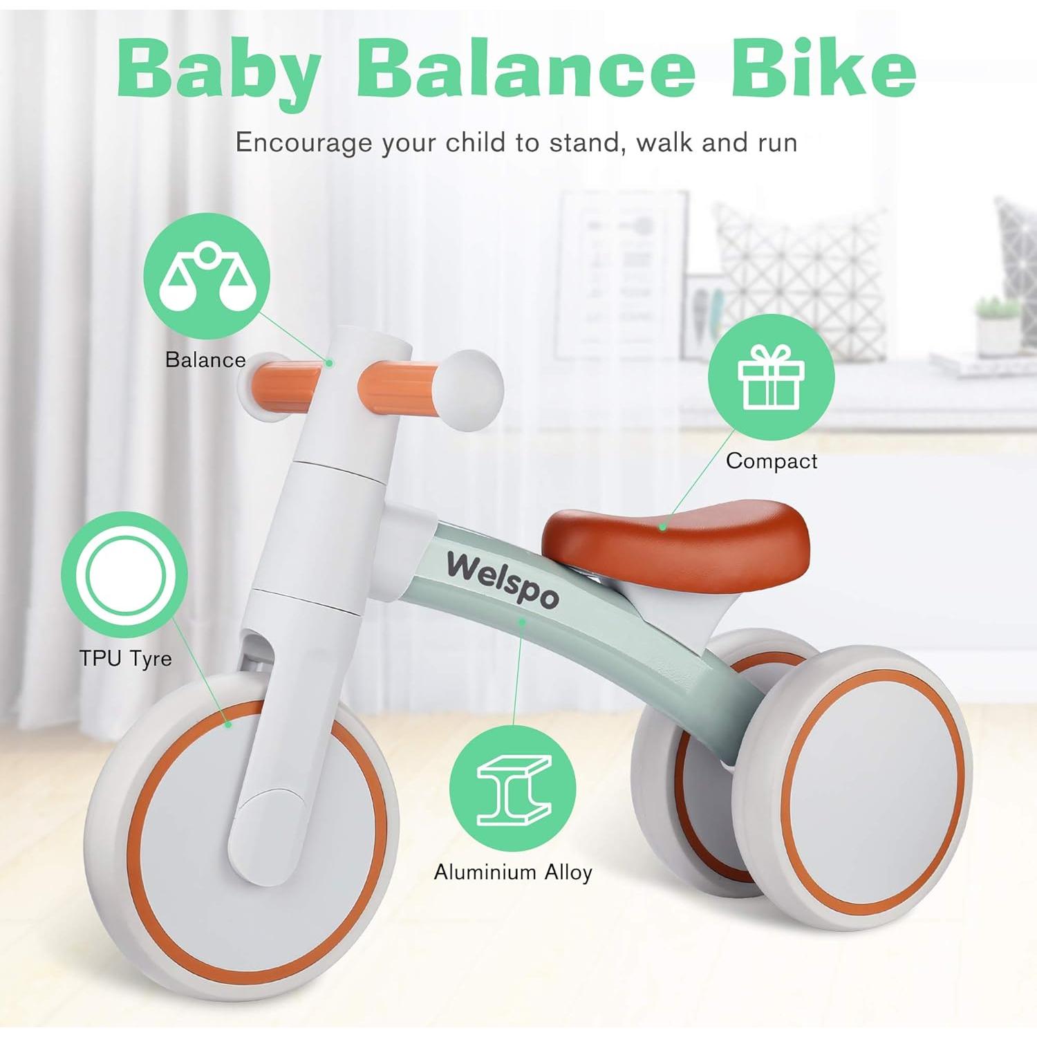 Bicicleta de Equilibrio Welspo para Bebés 12-24 Meses Naranja