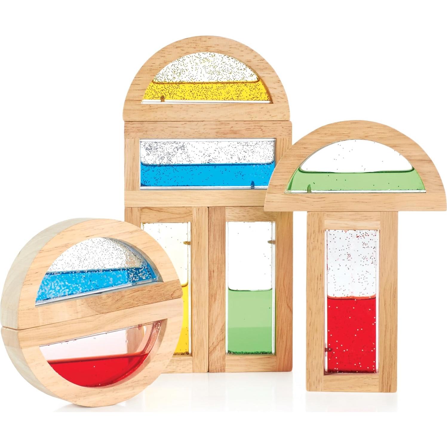 Bloques Arcoíris Guidecraft - Agua Brillante, 8 Piezas, 2-7 Años