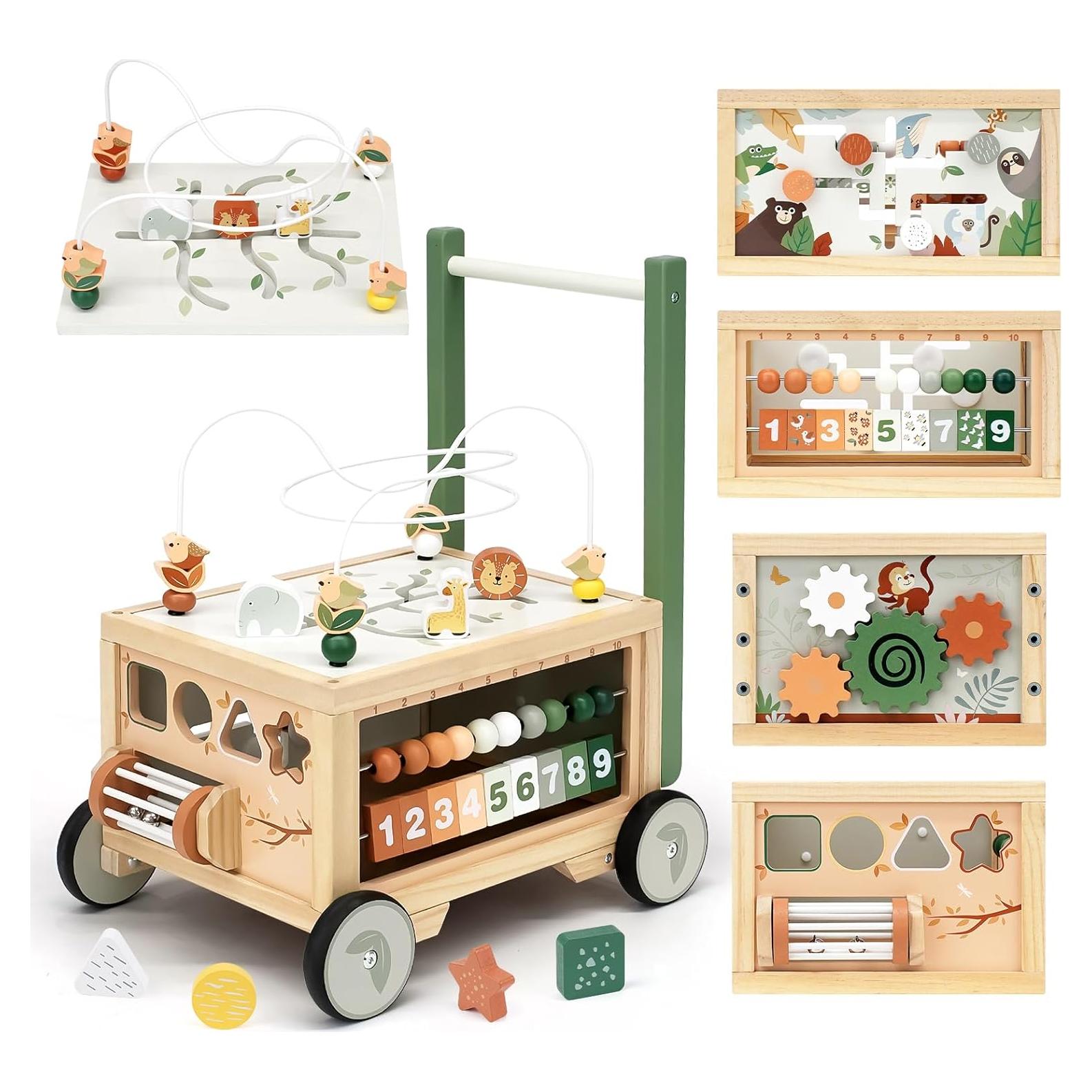 Andador de Madera Joyreal 9 en 1 con Cubo de Actividades