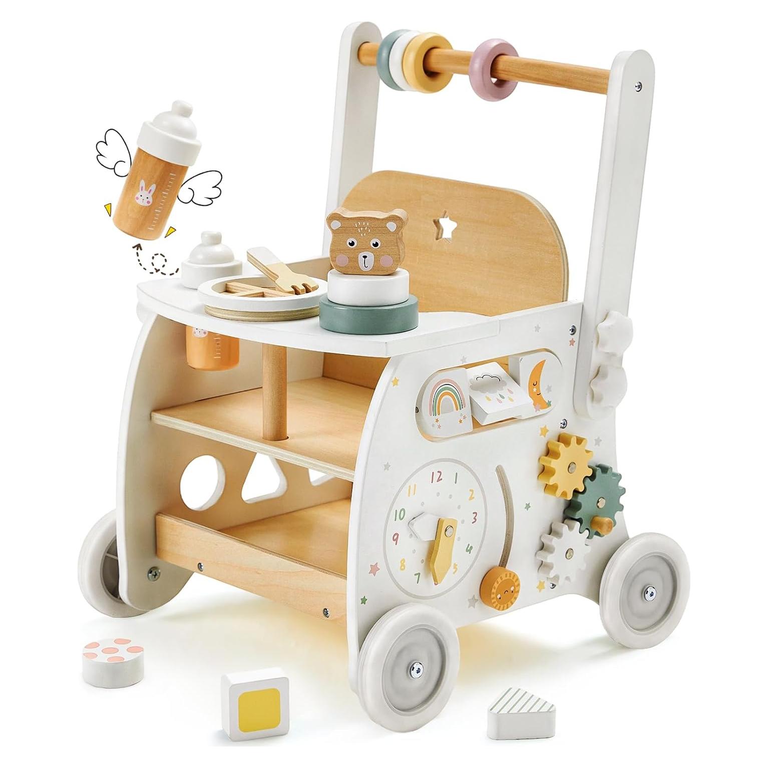 Andador de Madera Labebe para Bebés 18M+ con Actividades