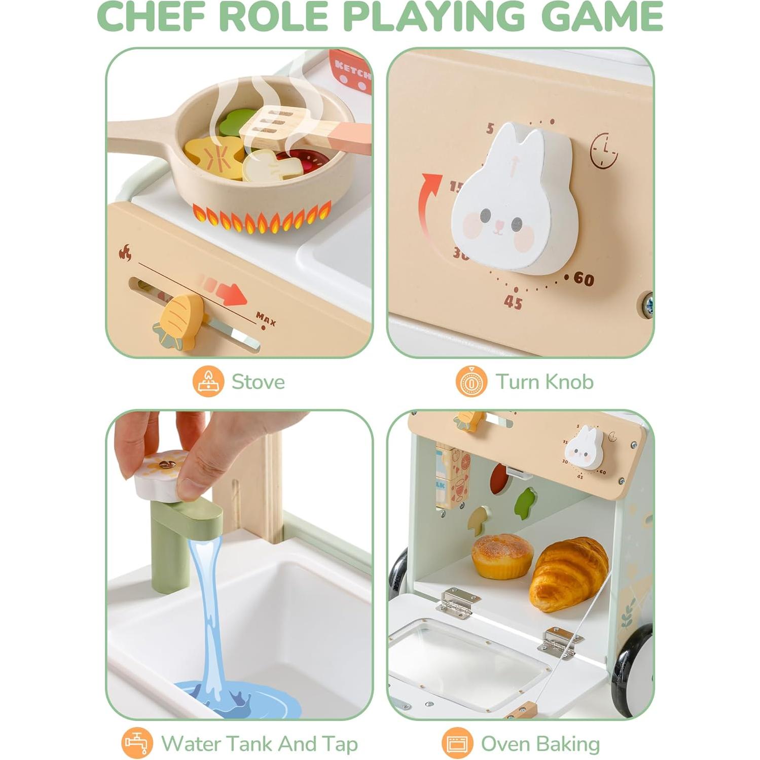 Caminador de Madera ROBUD Granja Ajustable para Bebés 10+ Meses