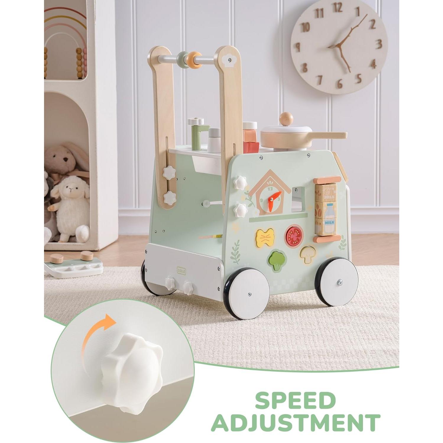 Caminador de Madera ROBUD Granja Ajustable para Bebés 10+ Meses