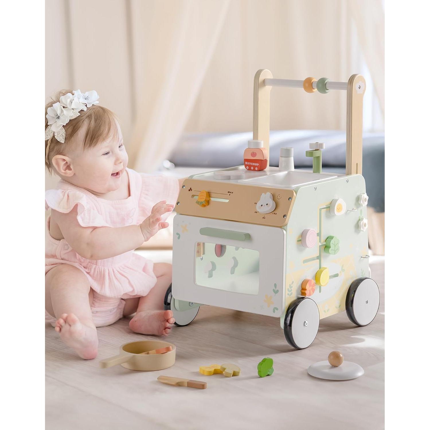 Caminador de Madera ROBUD Granja Ajustable para Bebés 10+ Meses