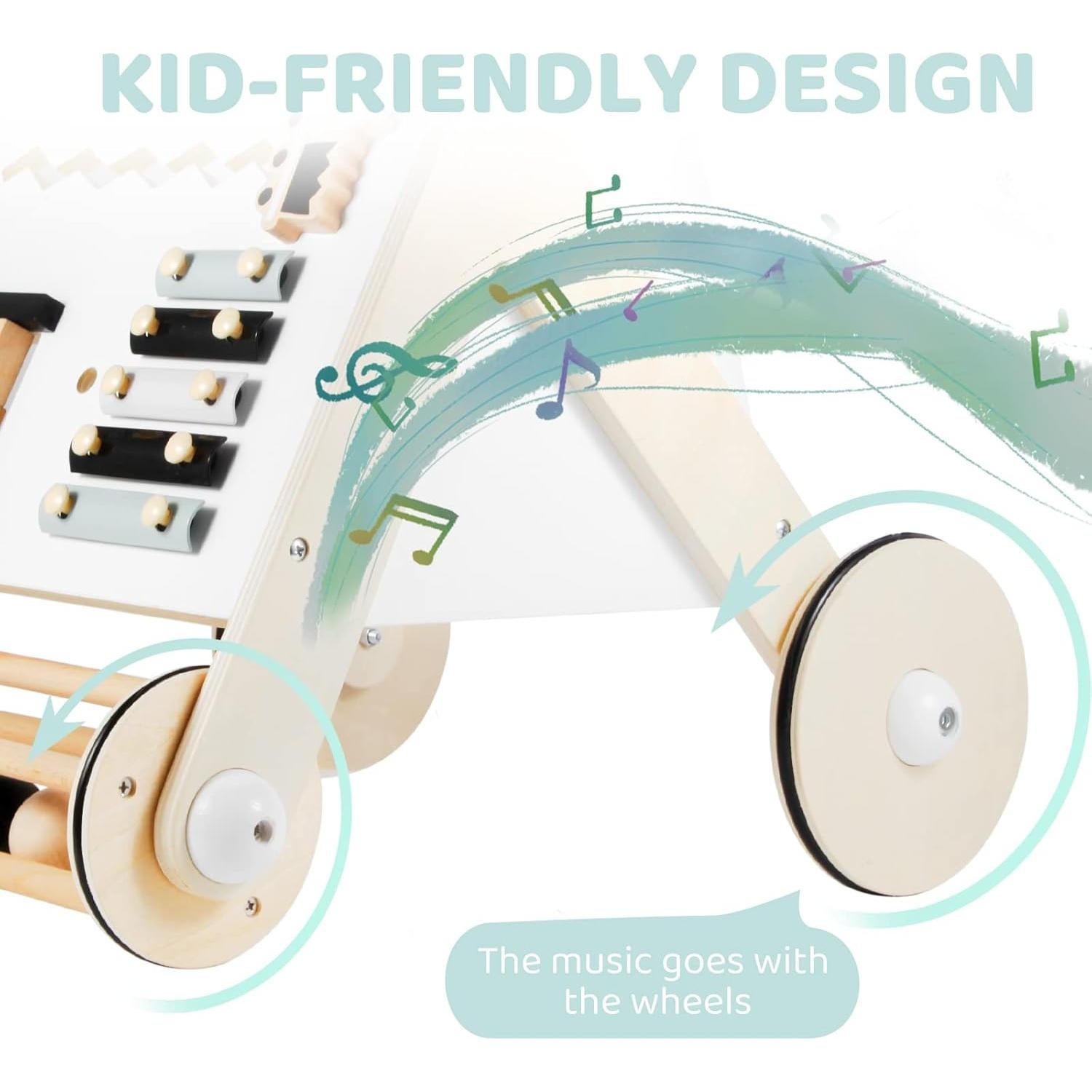 Andador de Madera Beright V5PRO Natural para Bebés 12-36 meses