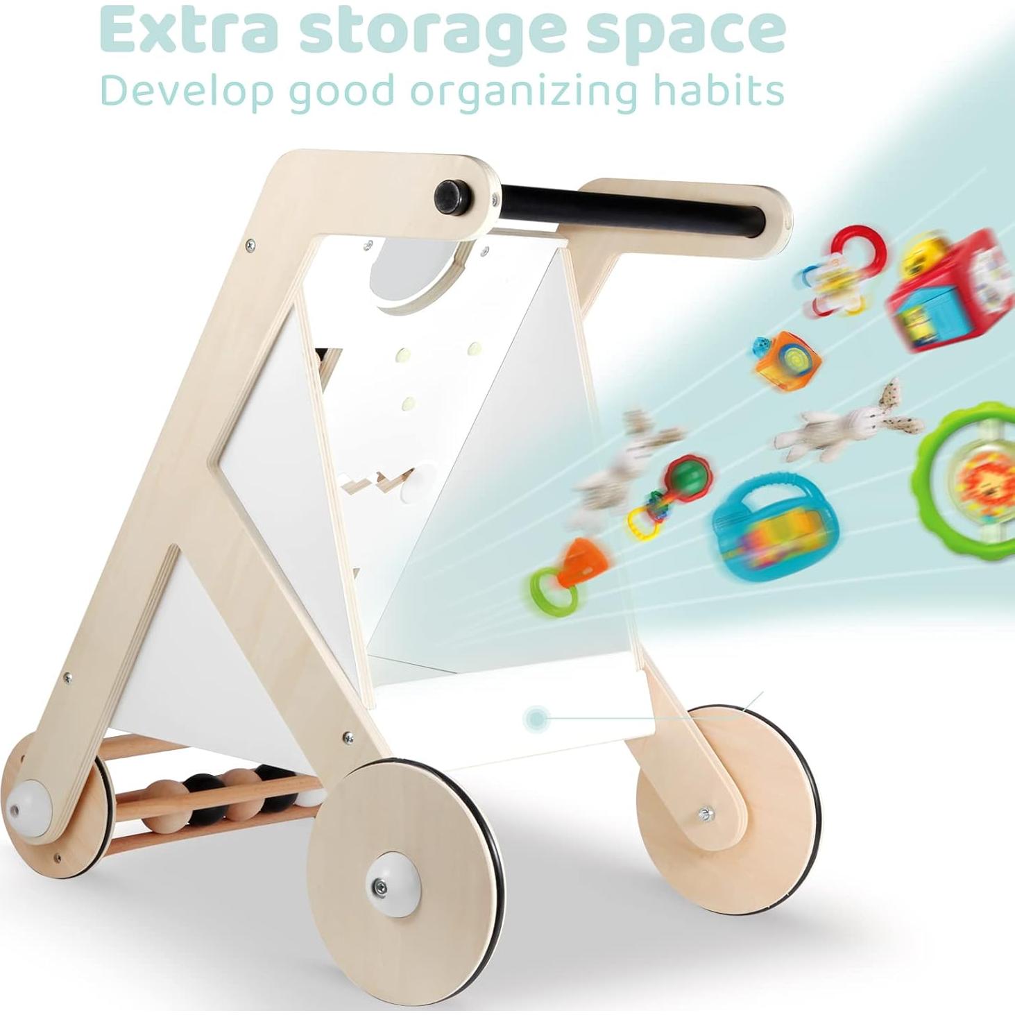 Andador de Madera Beright V5PRO Natural para Bebés 12-36 meses