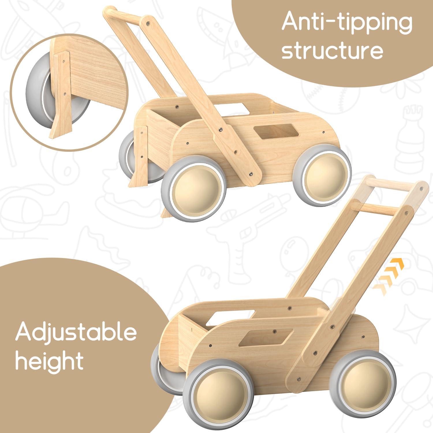 Andador de Madera HOMEKOL para Bebés - Multifuncional y Seguro