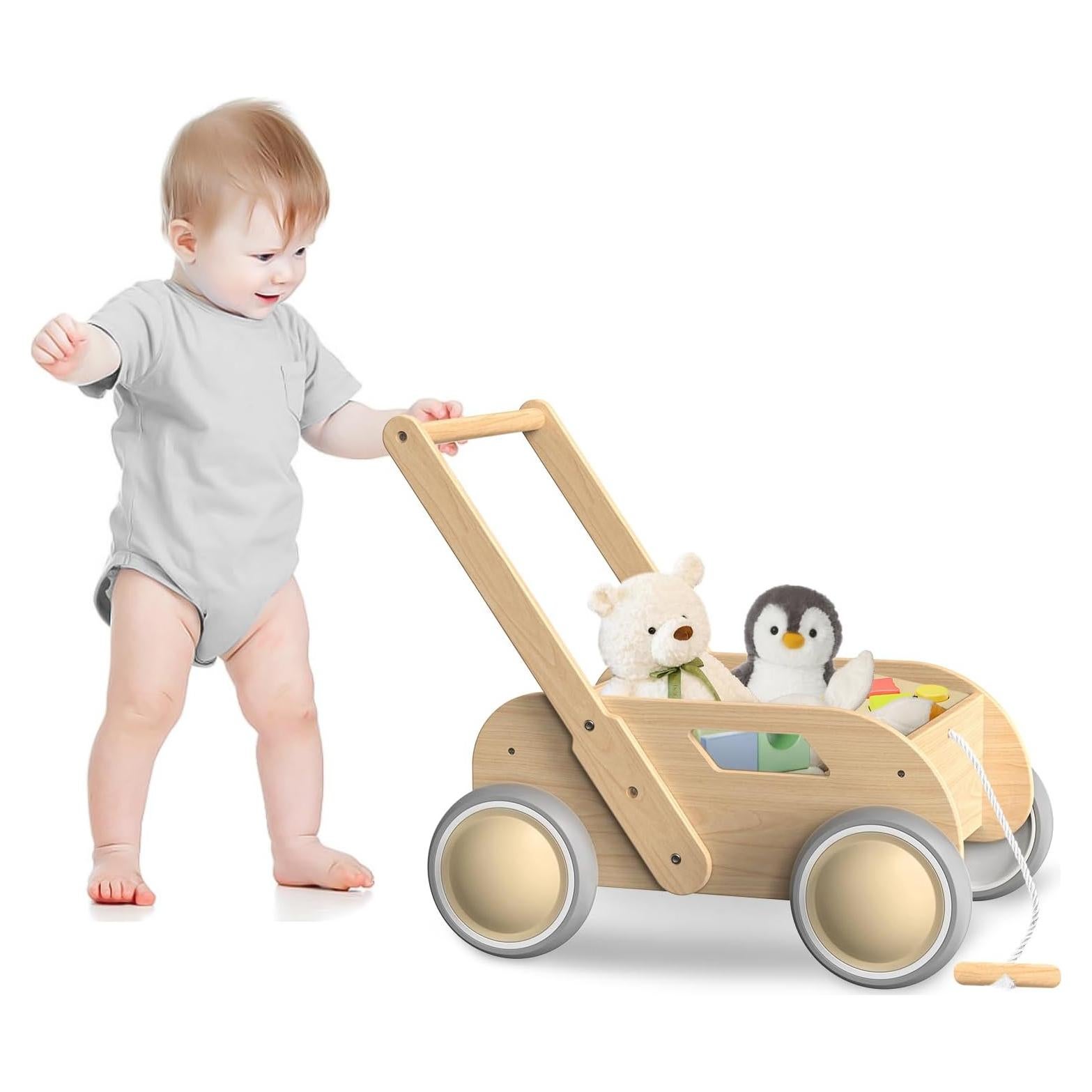 Andador de Madera WyfKyd Ajustable para Bebés 12-36 Meses