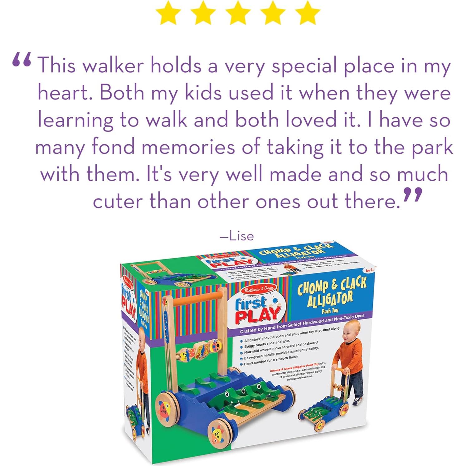 Caminador de madera Melissa & Doug con caimanes y actividades