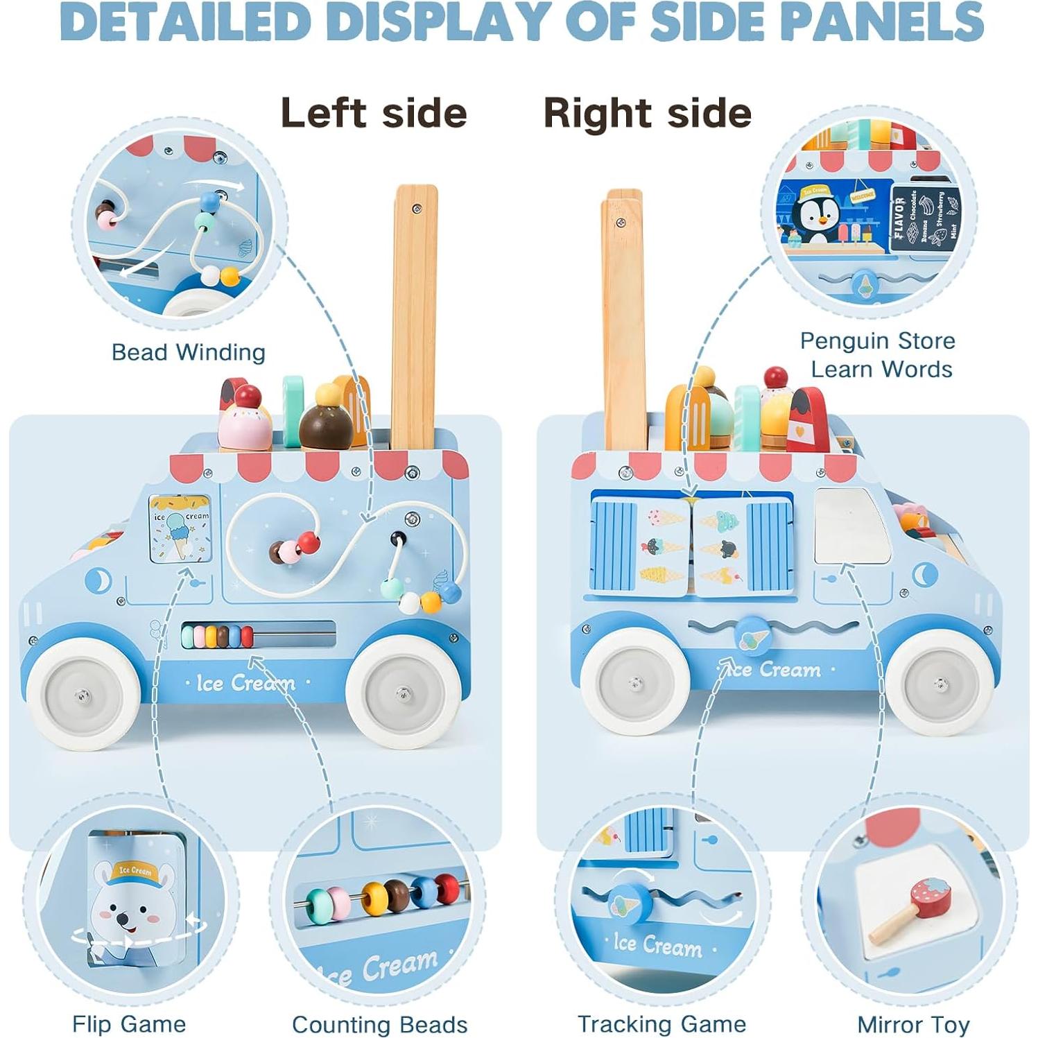 Andador de Actividades de Madera labebe para Bebés 12M+