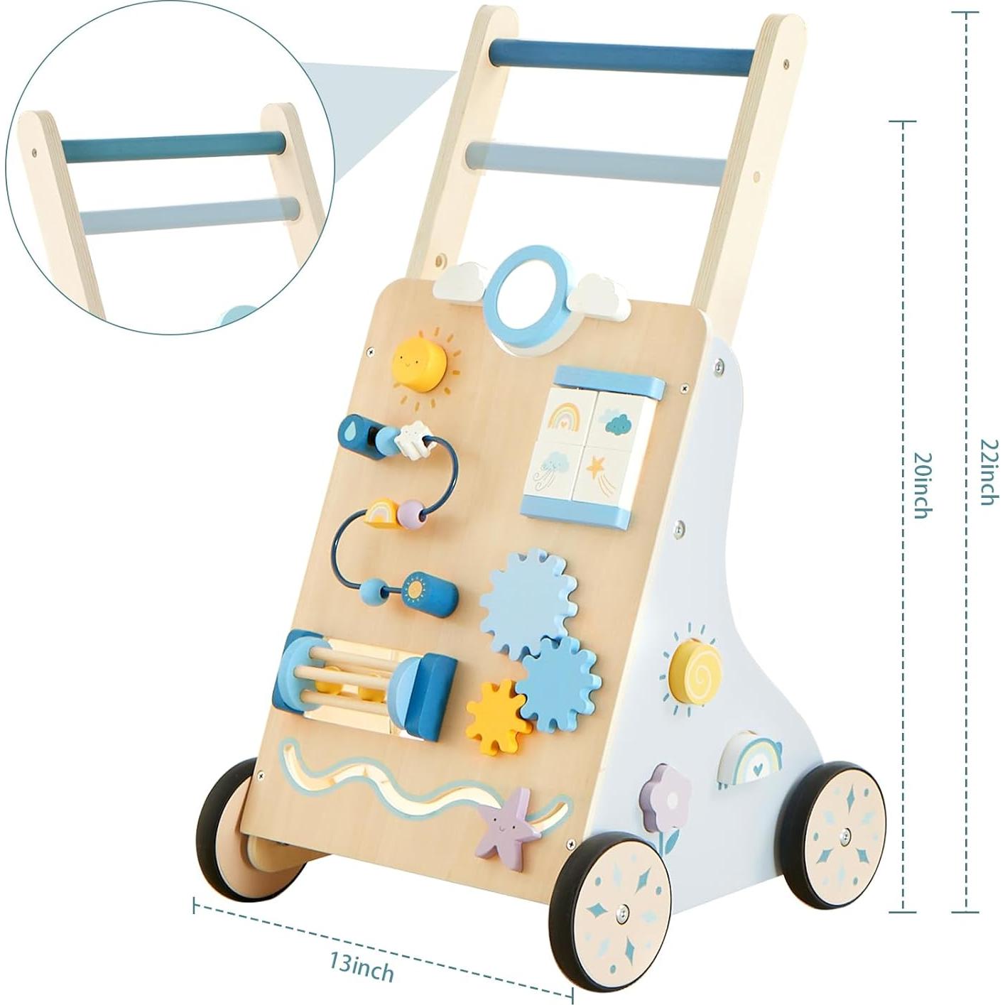 Andador de Madera Beright Multifuncional para Bebés 33x30x56cm