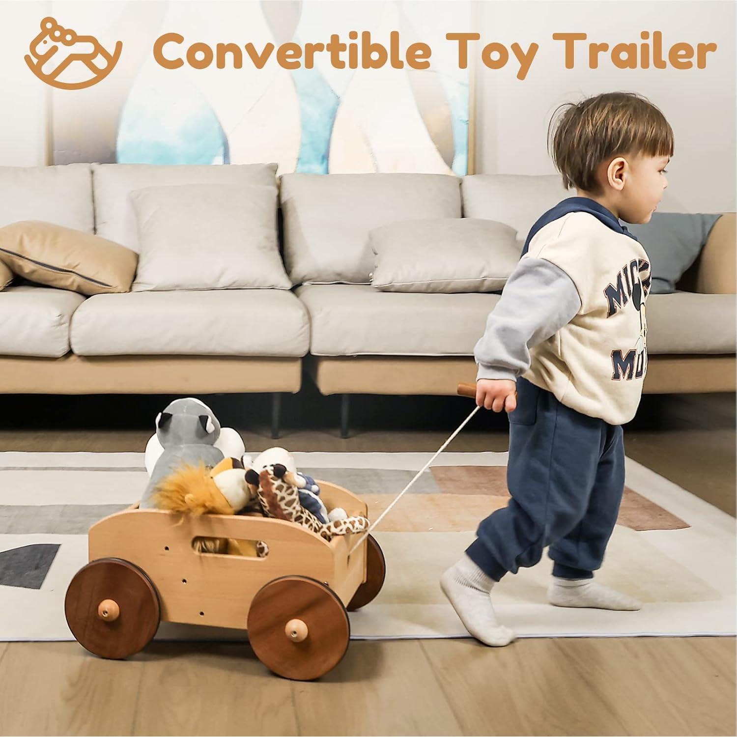 Andador de Madera Ajustable para Bebés Woodtoe con Juguete Montessori