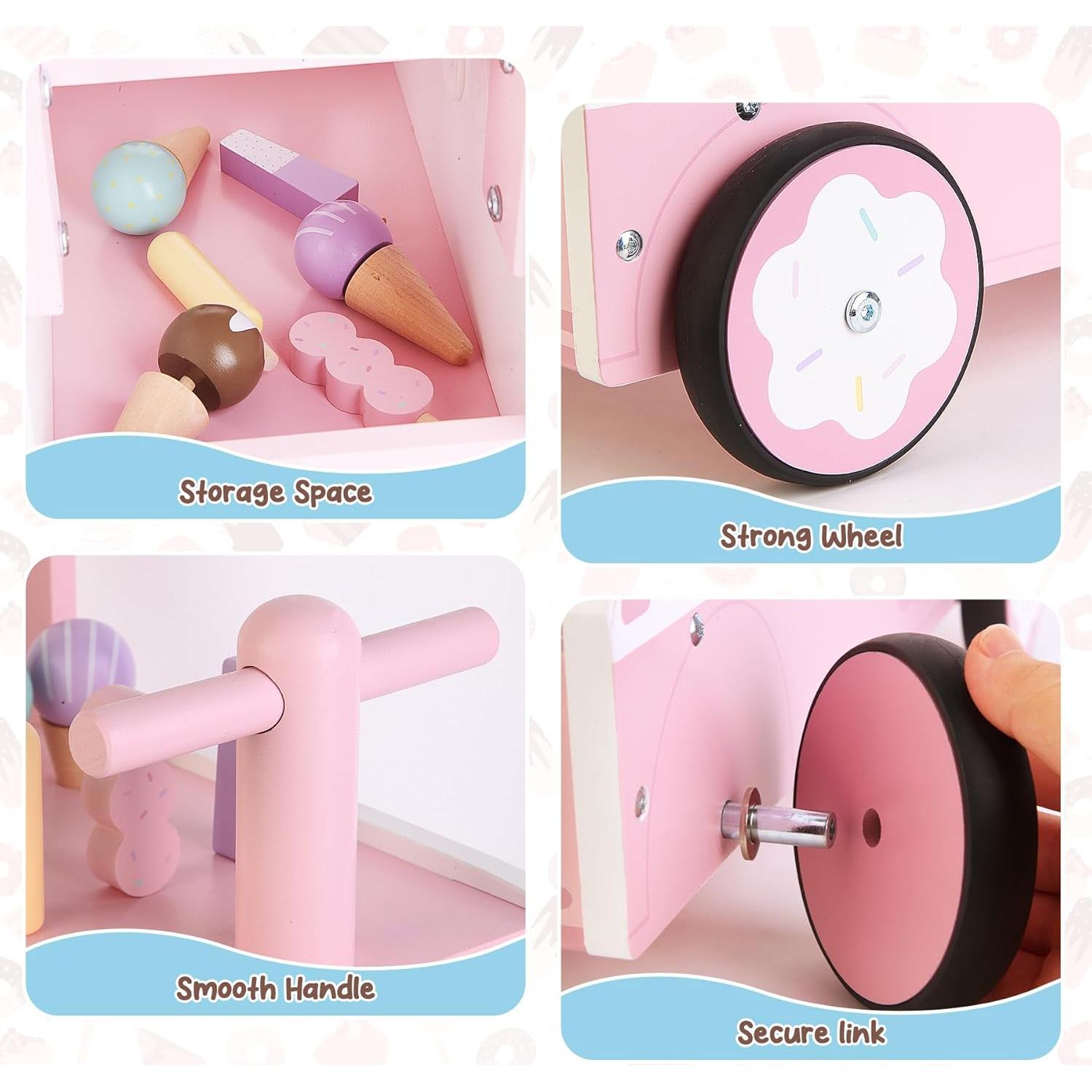 Andador de Madera Asweets para Bebés con Ruedas - 43.9x23.1x46 cm