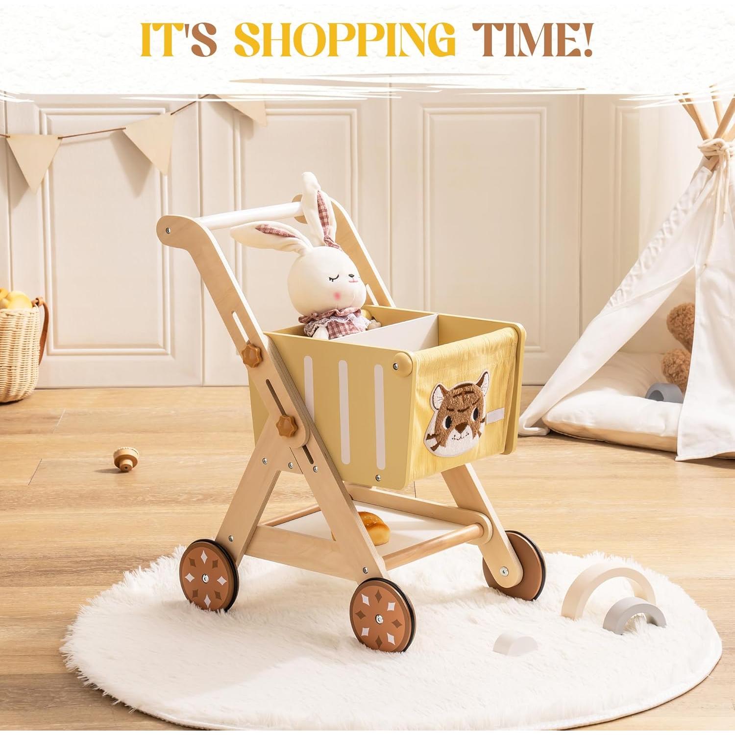 Andador de Madera Robotime para Bebés con Carro de Compras