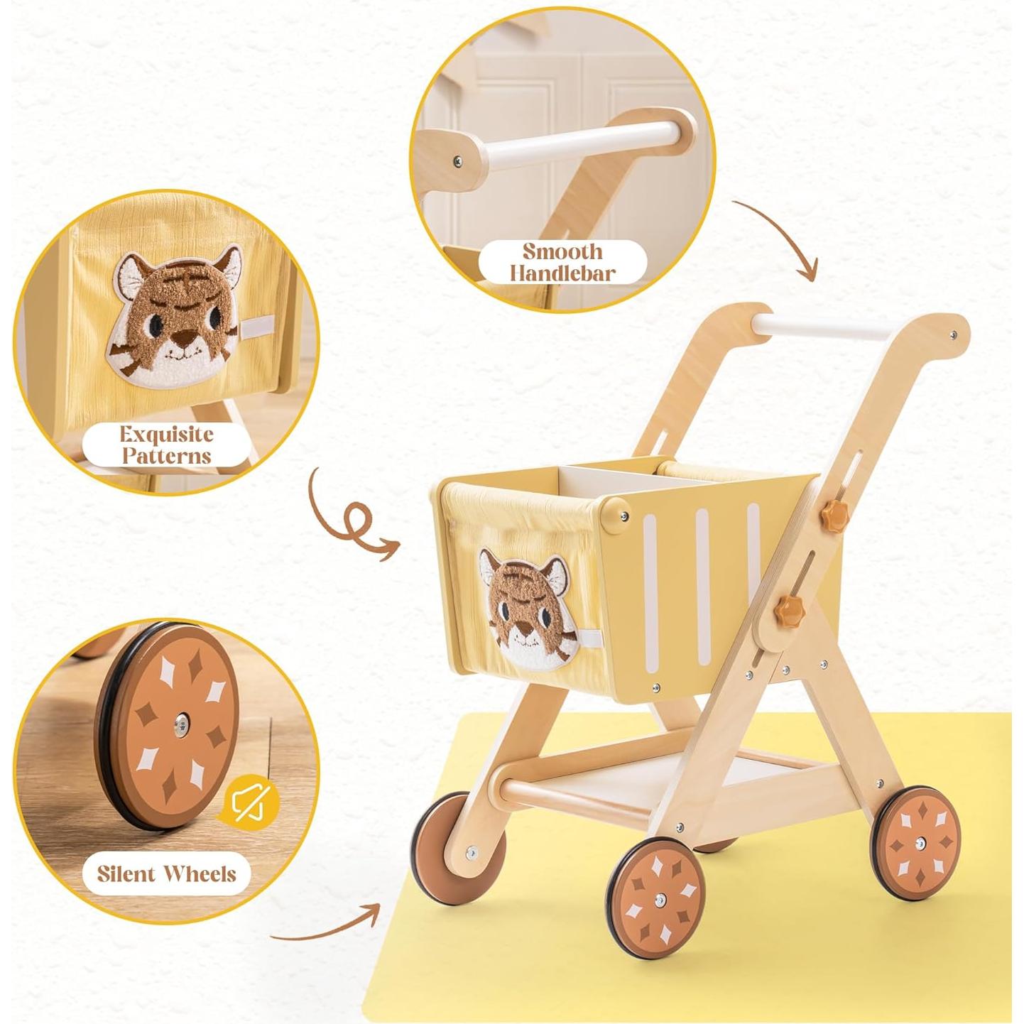 Andador de Madera Robotime para Bebés con Carro de Compras