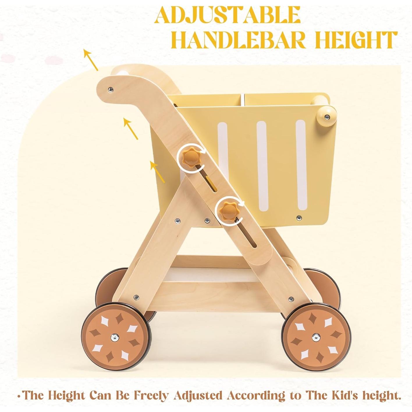 Andador de Madera Robotime para Bebés con Carro de Compras