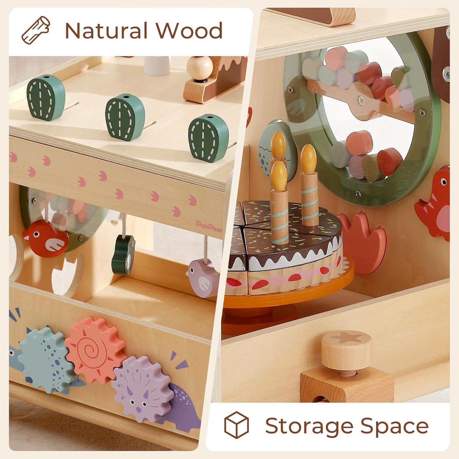 Carrito de Bebé de Madera PairPear 6 en 1 con Freno y Clasificador