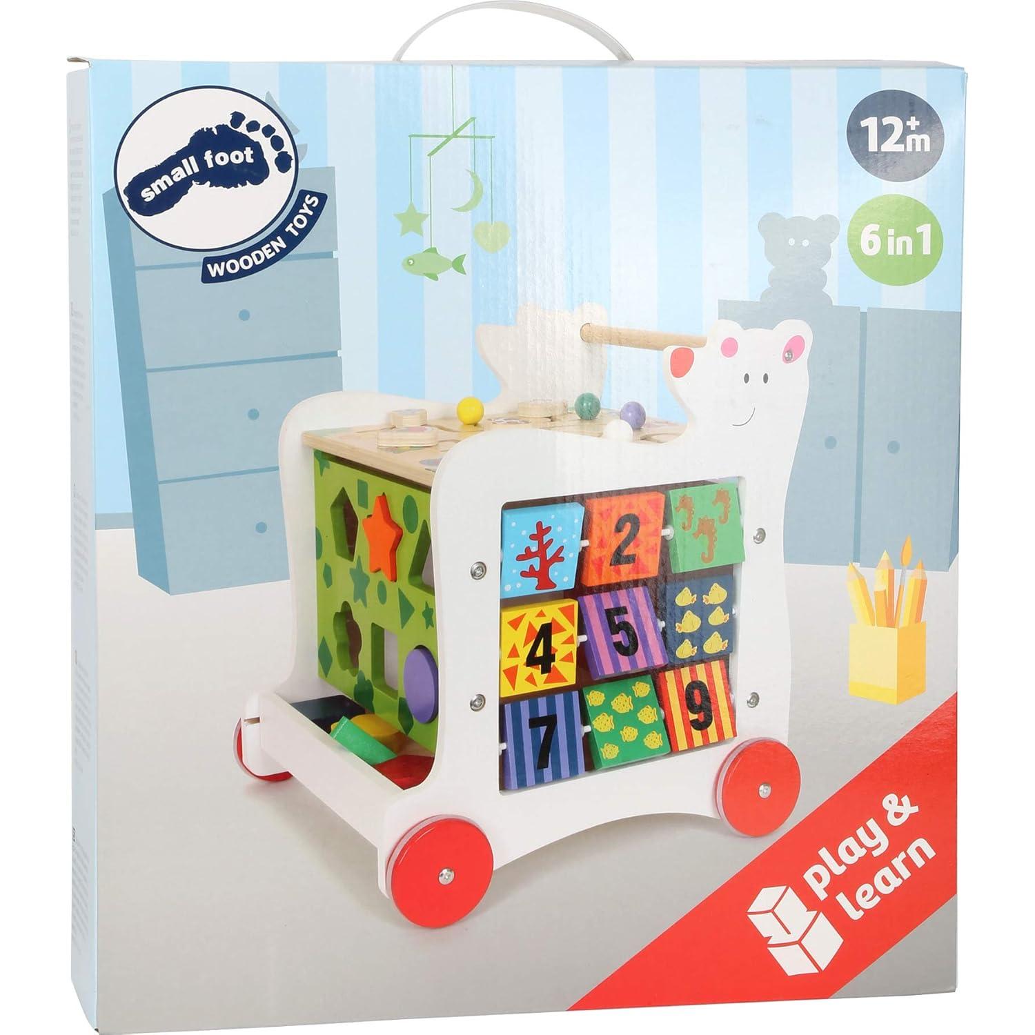 Andador de Bebé Pequeño Pie Oso - Juguete de Madera 38x37x42cm