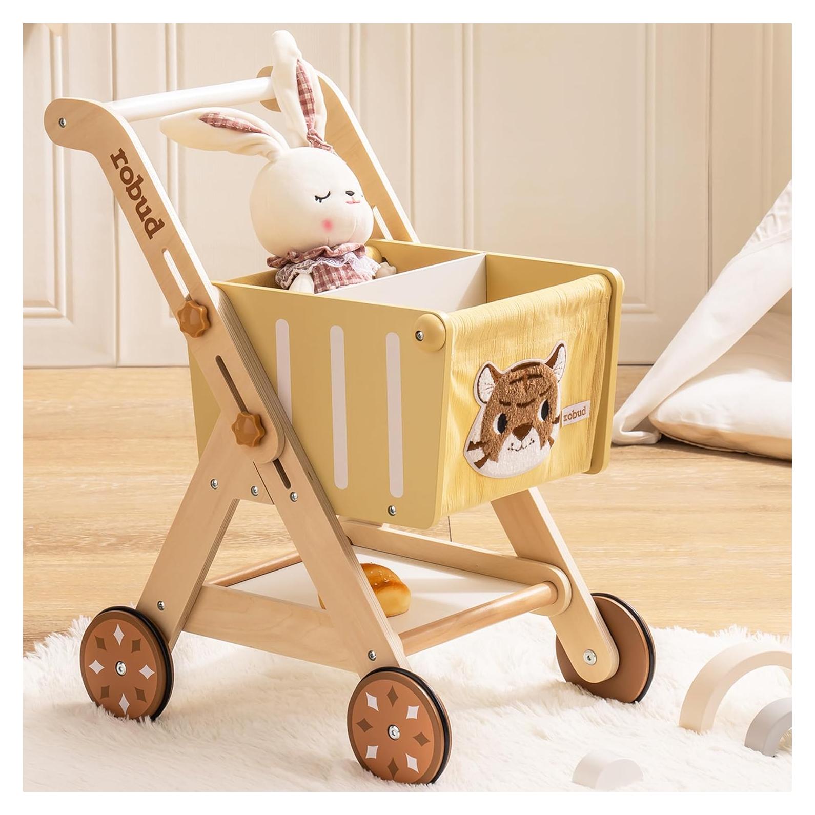 Carro de Juguete Andador de Madera Ajustable Rey del Bosque