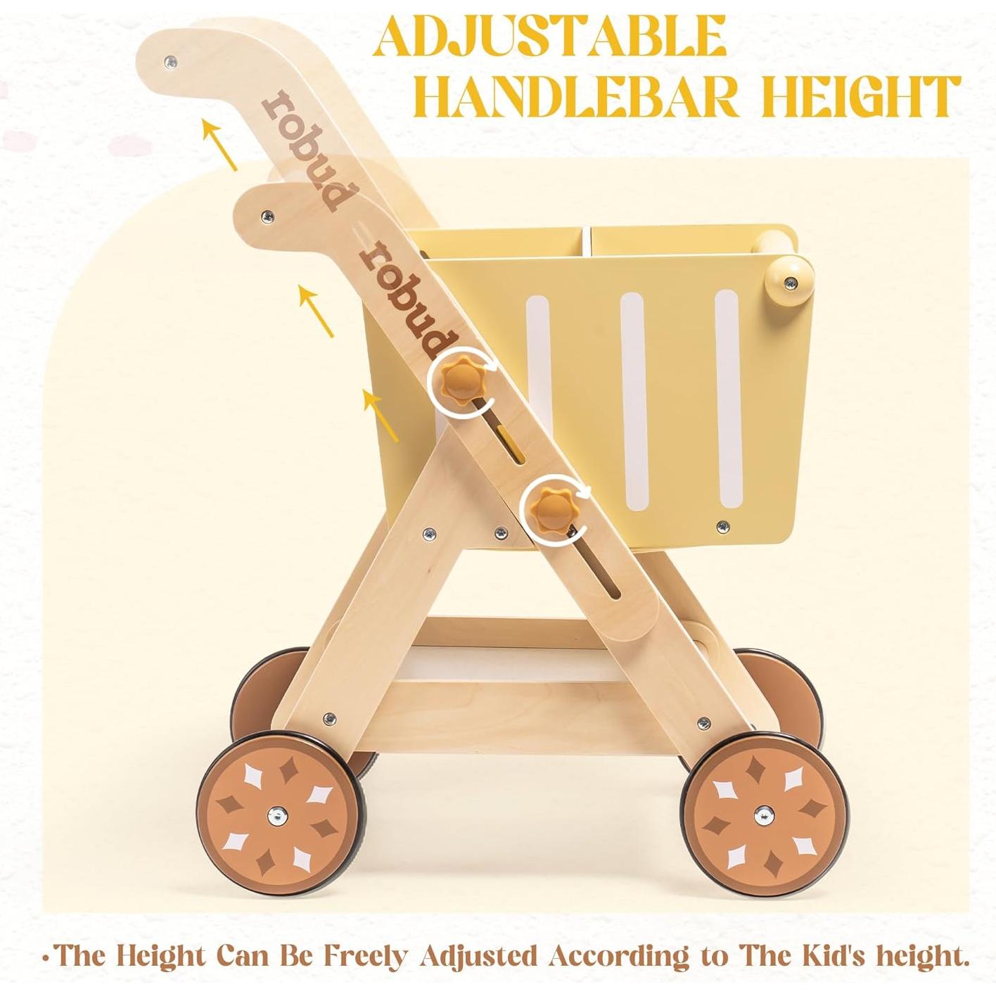 Carro de Juguete Andador de Madera Ajustable Rey del Bosque