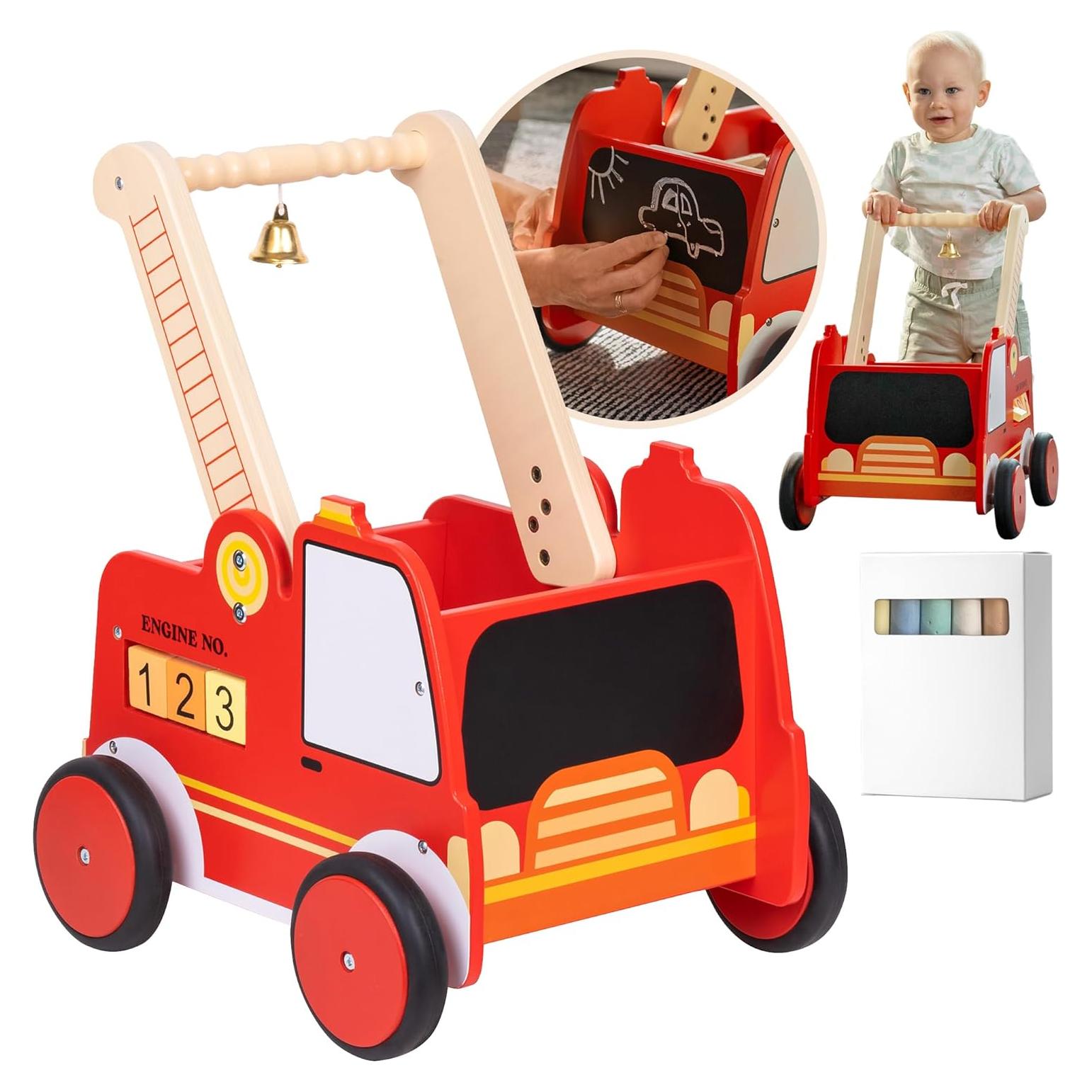 Andador de Madera Camión de Bomberos Timberoo - Altura Ajustable