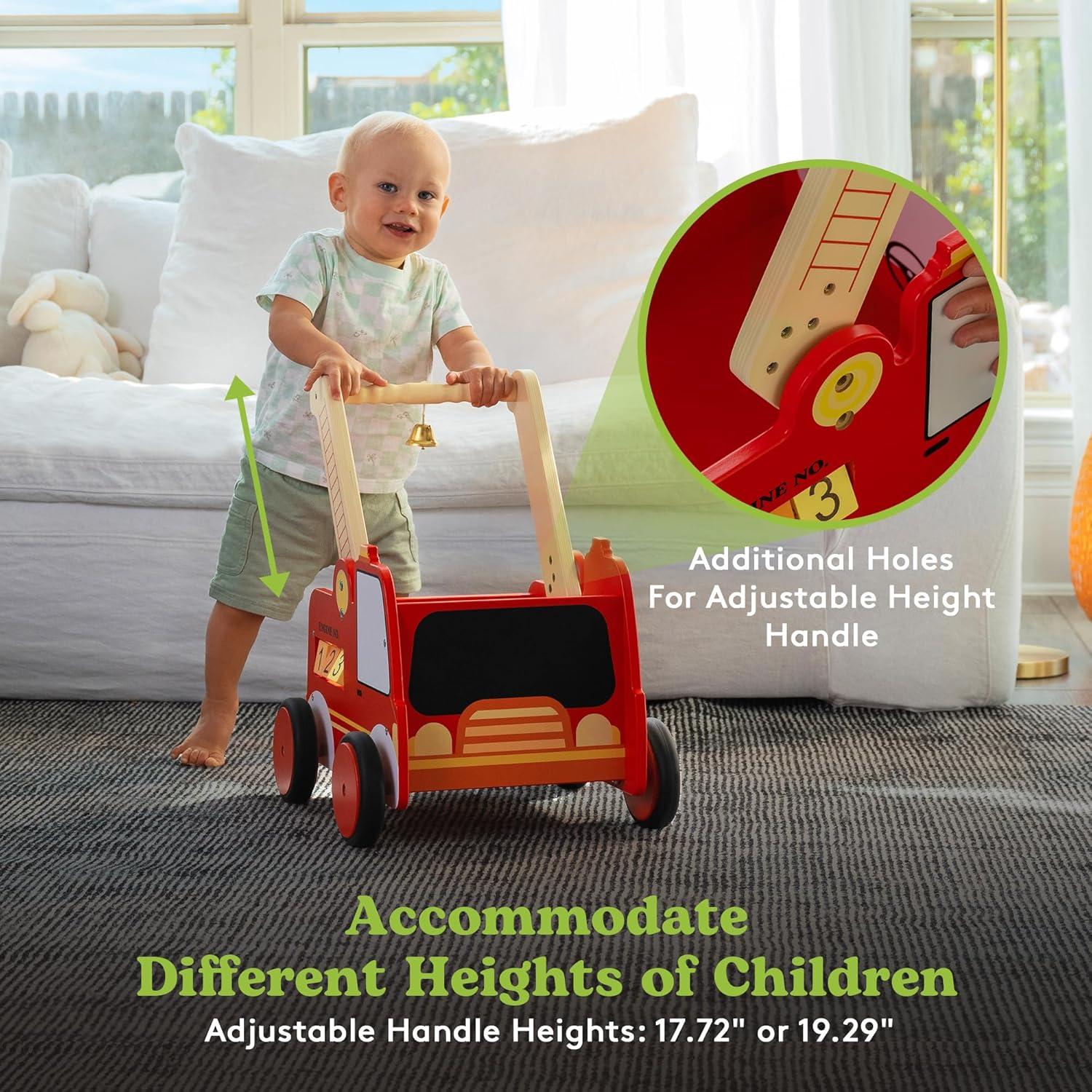 Andador de Madera Camión de Bomberos Timberoo - Altura Ajustable