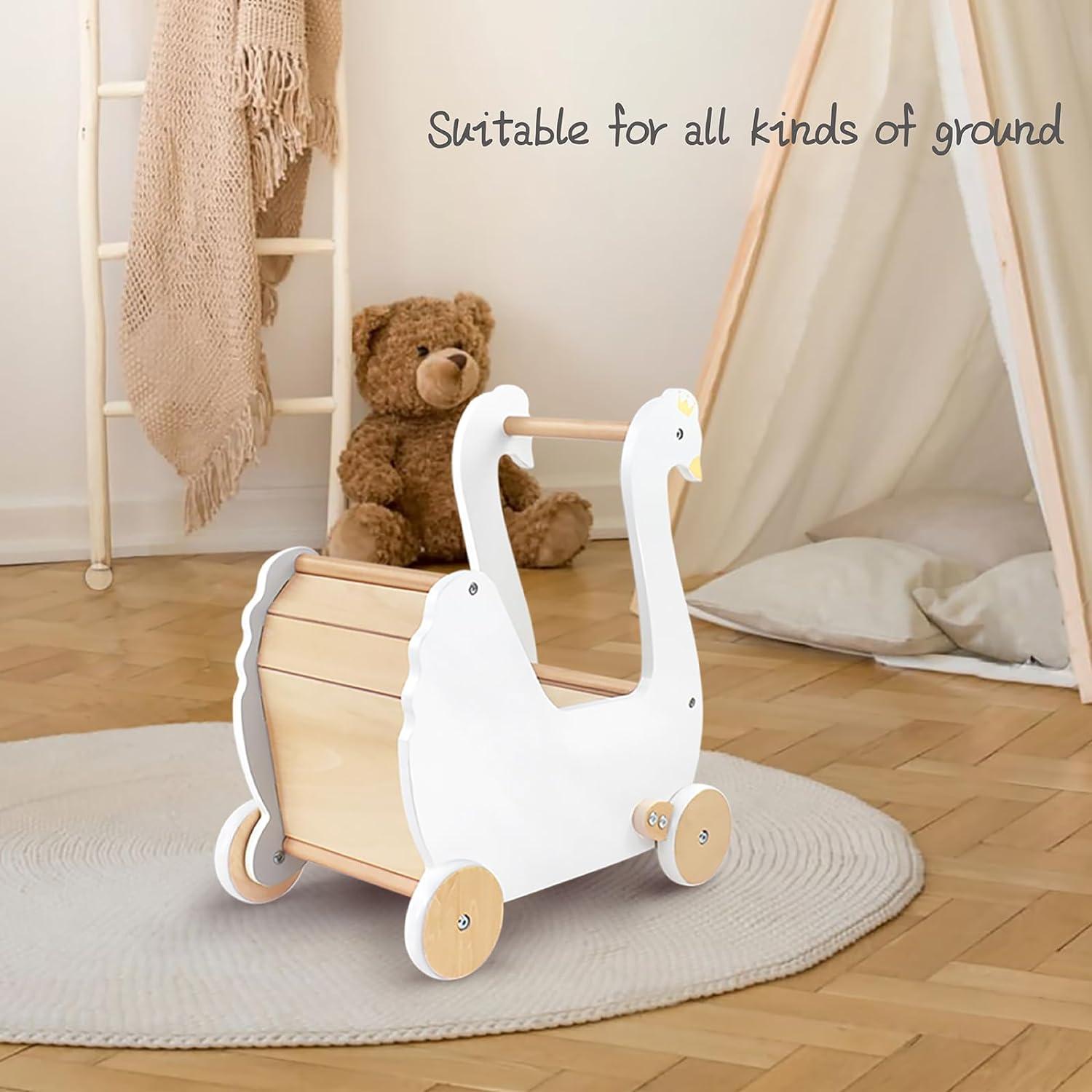 Carrito de Muñecas de Madera Pillowhale Cisne 2.25 kg