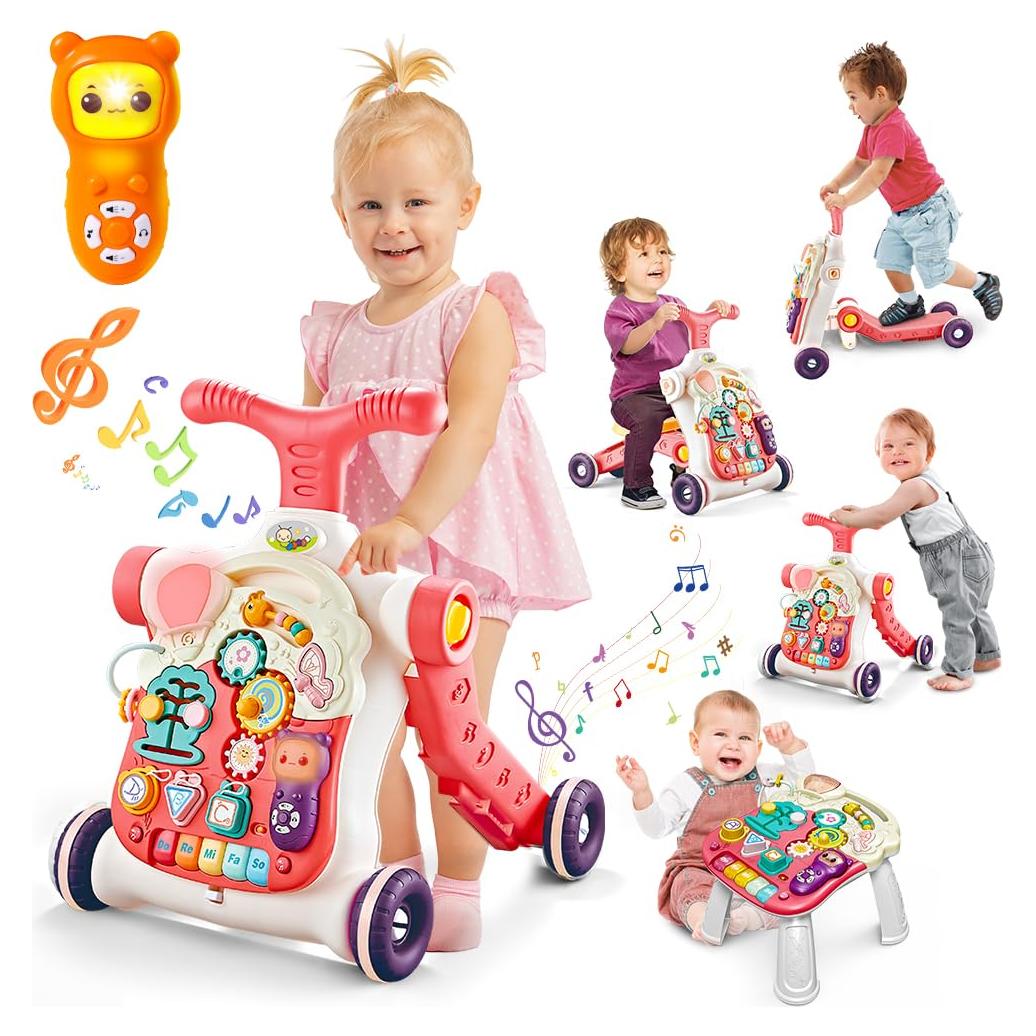 Andador 5 en 1 TERRAMUS Rosa para Bebés 6-18 Meses