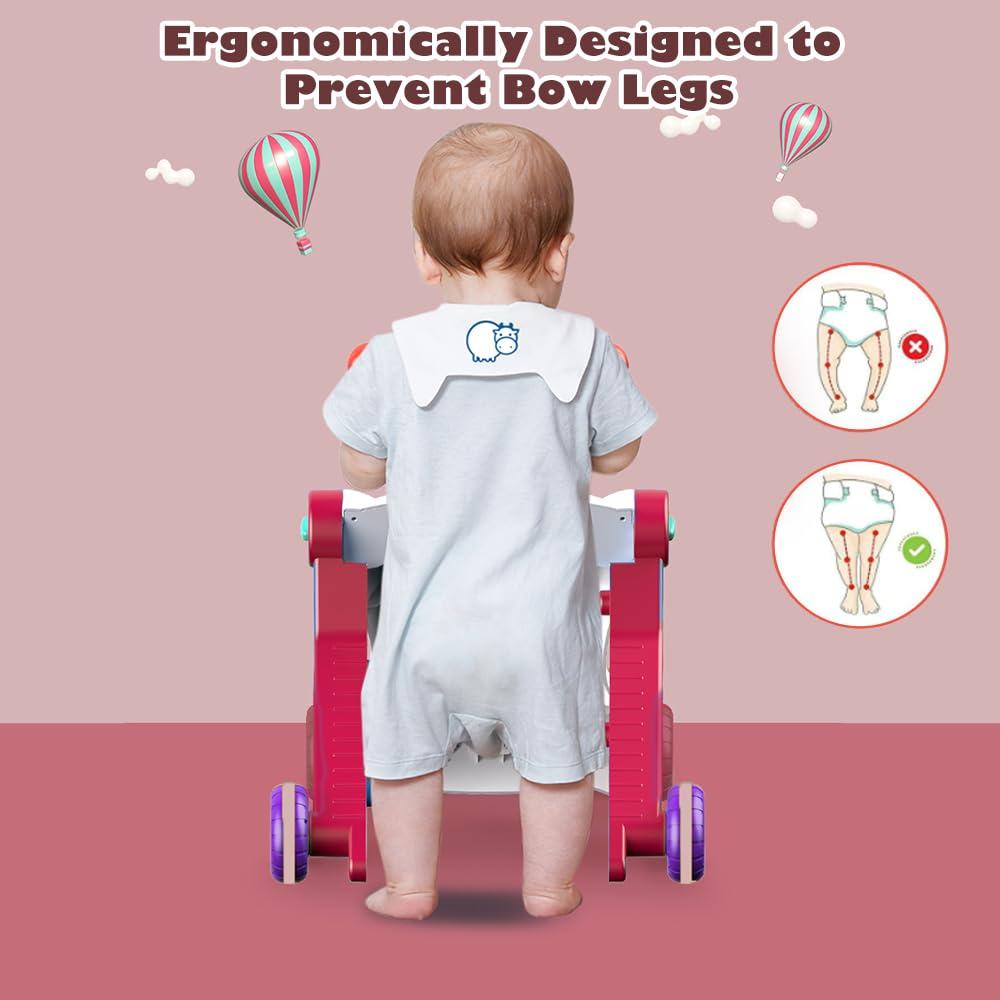 Andador 5 en 1 TERRAMUS Rosa para Bebés 6-18 Meses