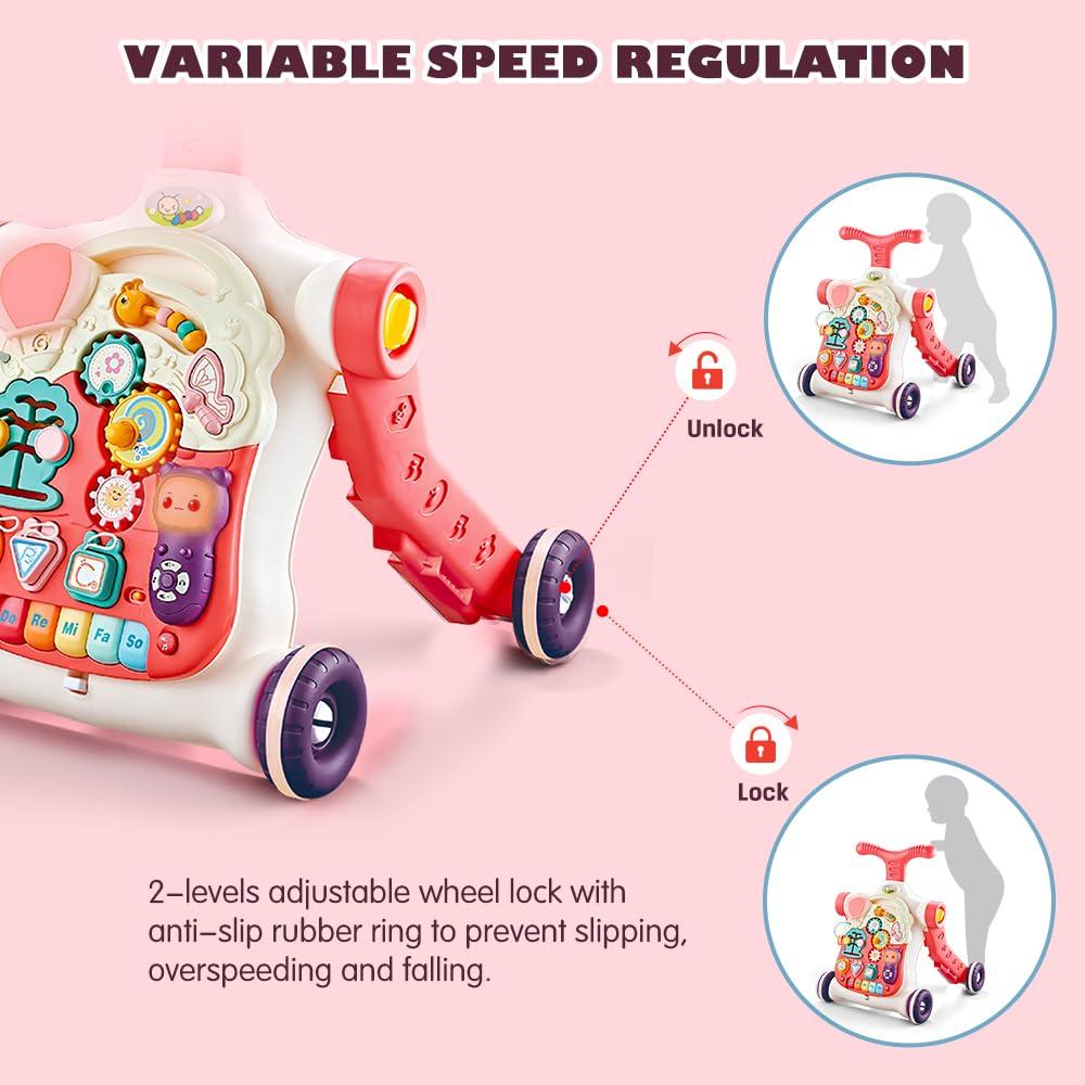 Andador 5 en 1 TERRAMUS Rosa para Bebés 6-18 Meses