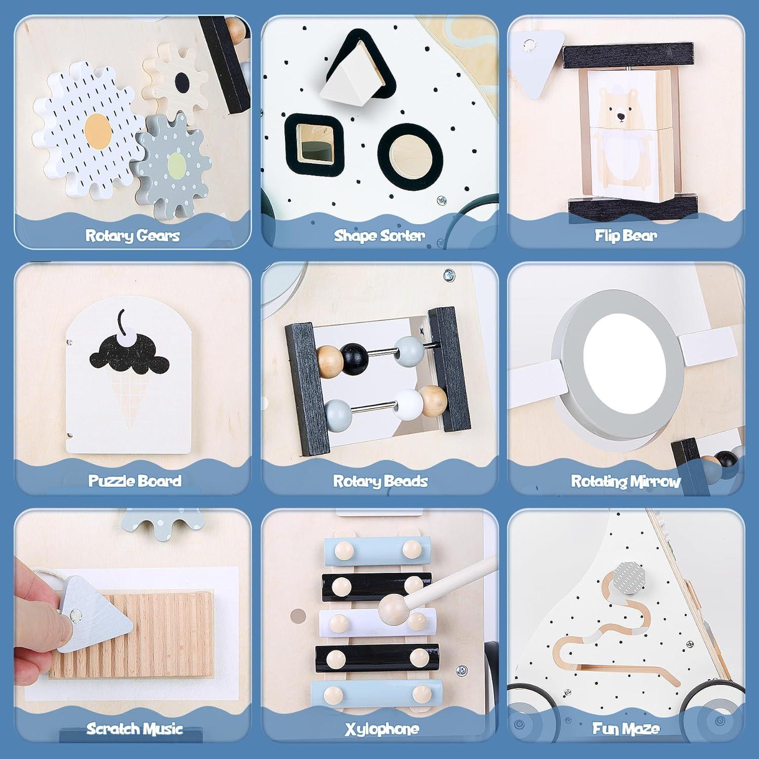 Andador de Madera Asweets para Bebés - Juguete de Actividad Natural